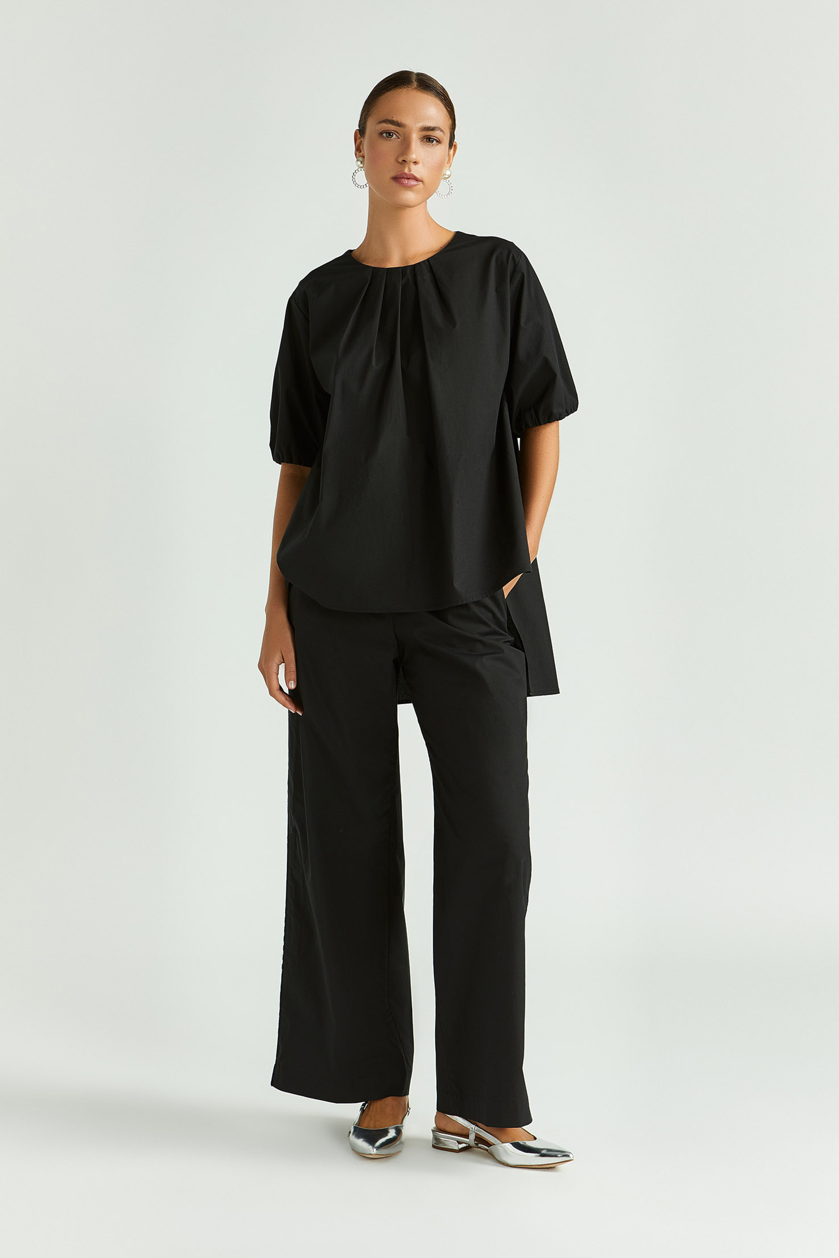 Losse broek met entre deux