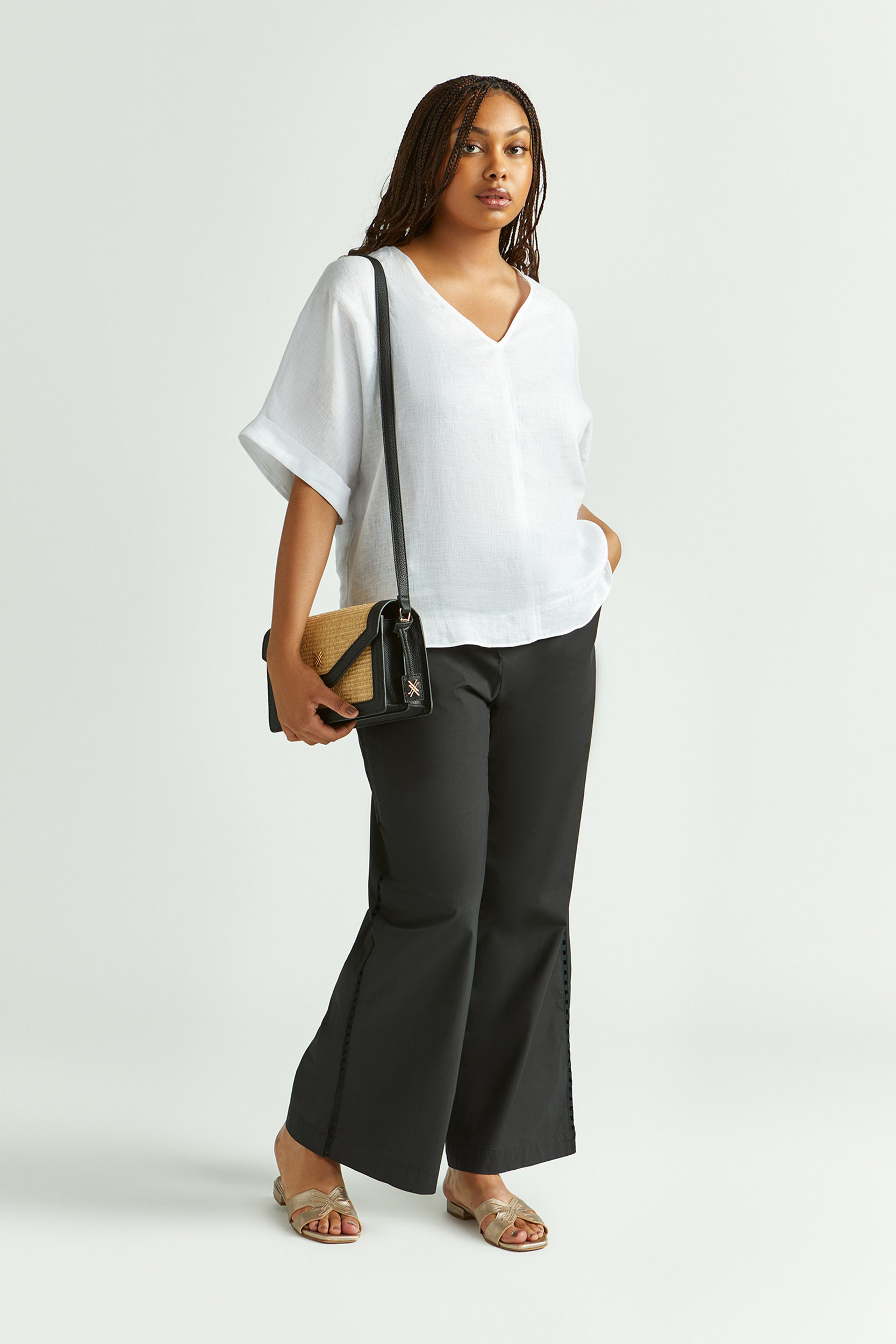 Losse broek met entre deux