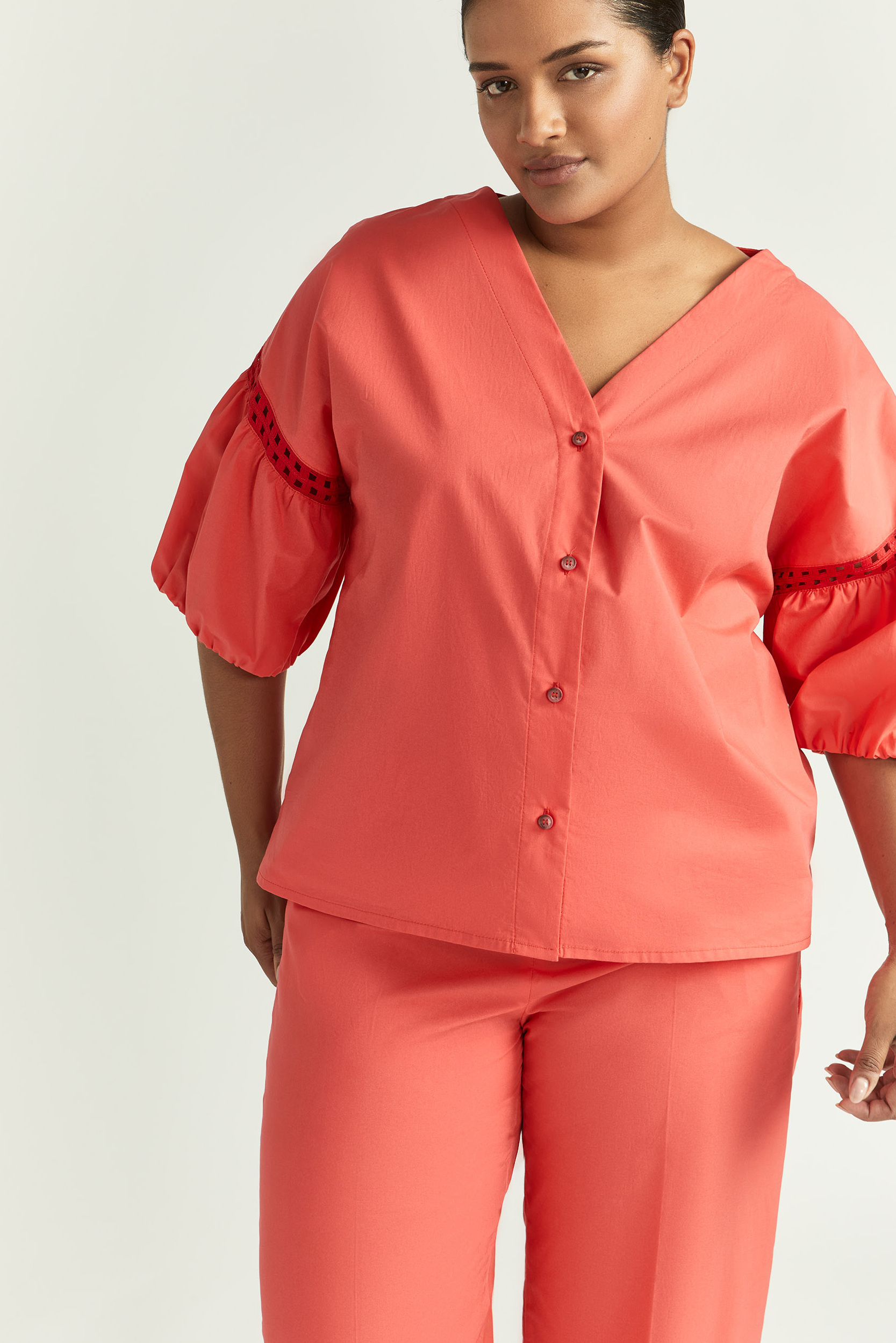 Blouse van organisch katoen