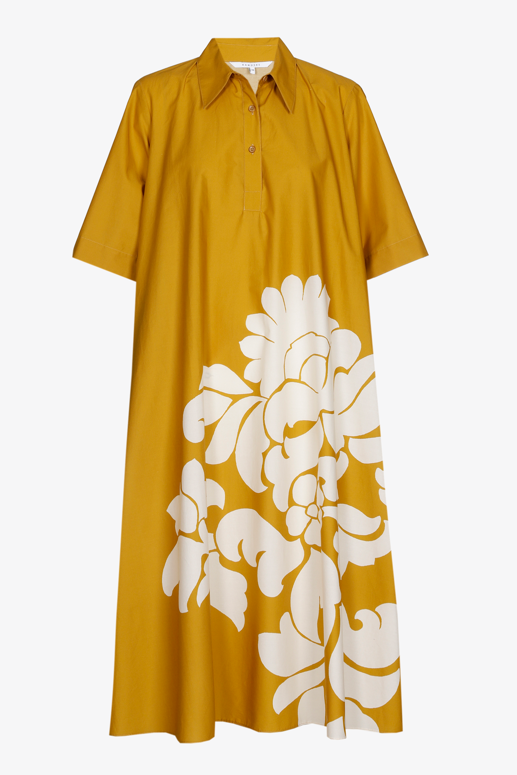 Robe en ligne A en coton avec imprimé