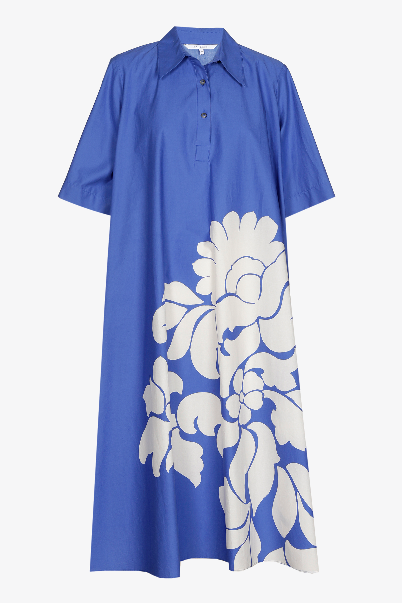 Robe en ligne A en coton avec imprimé