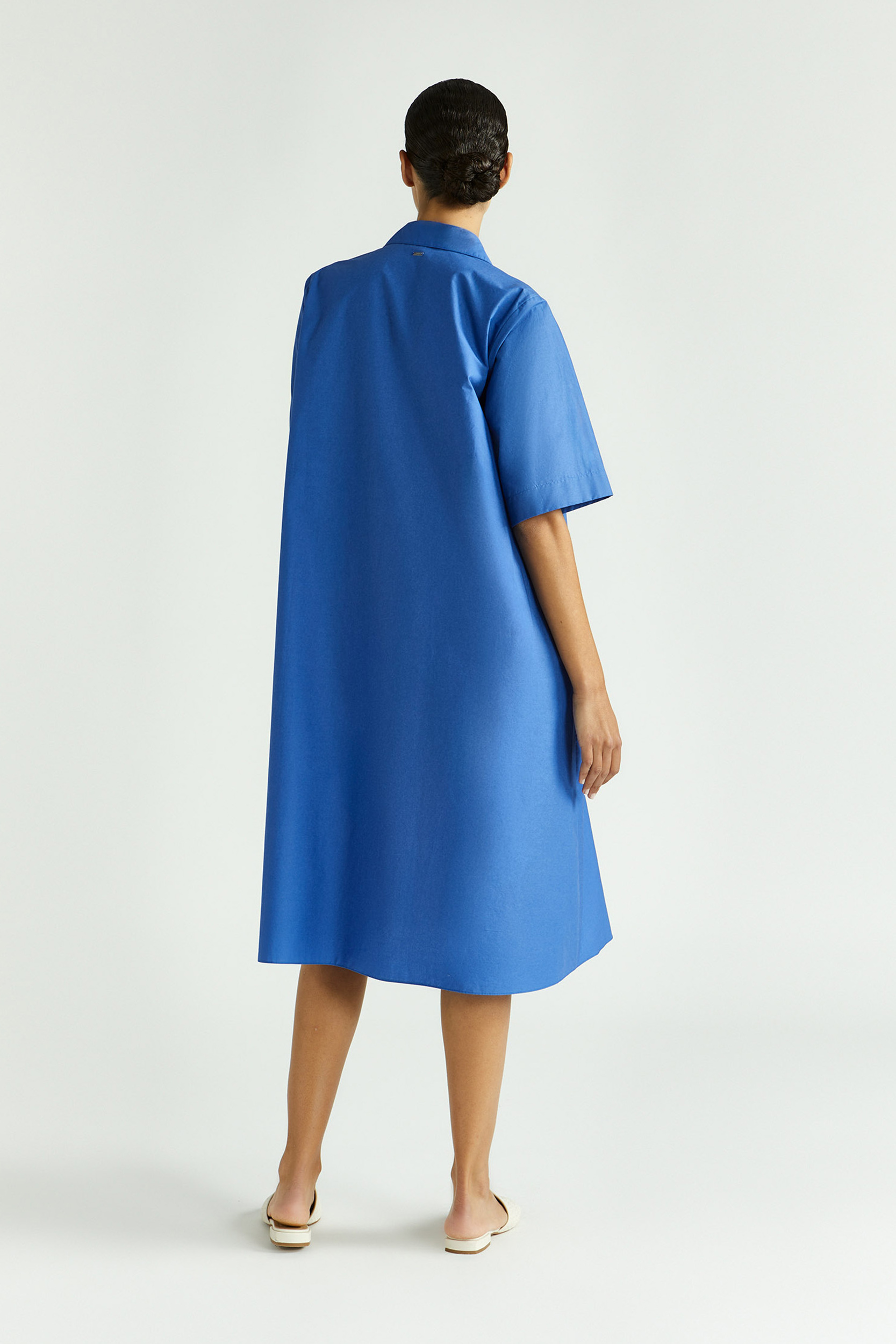 Robe en ligne A en coton avec imprimé