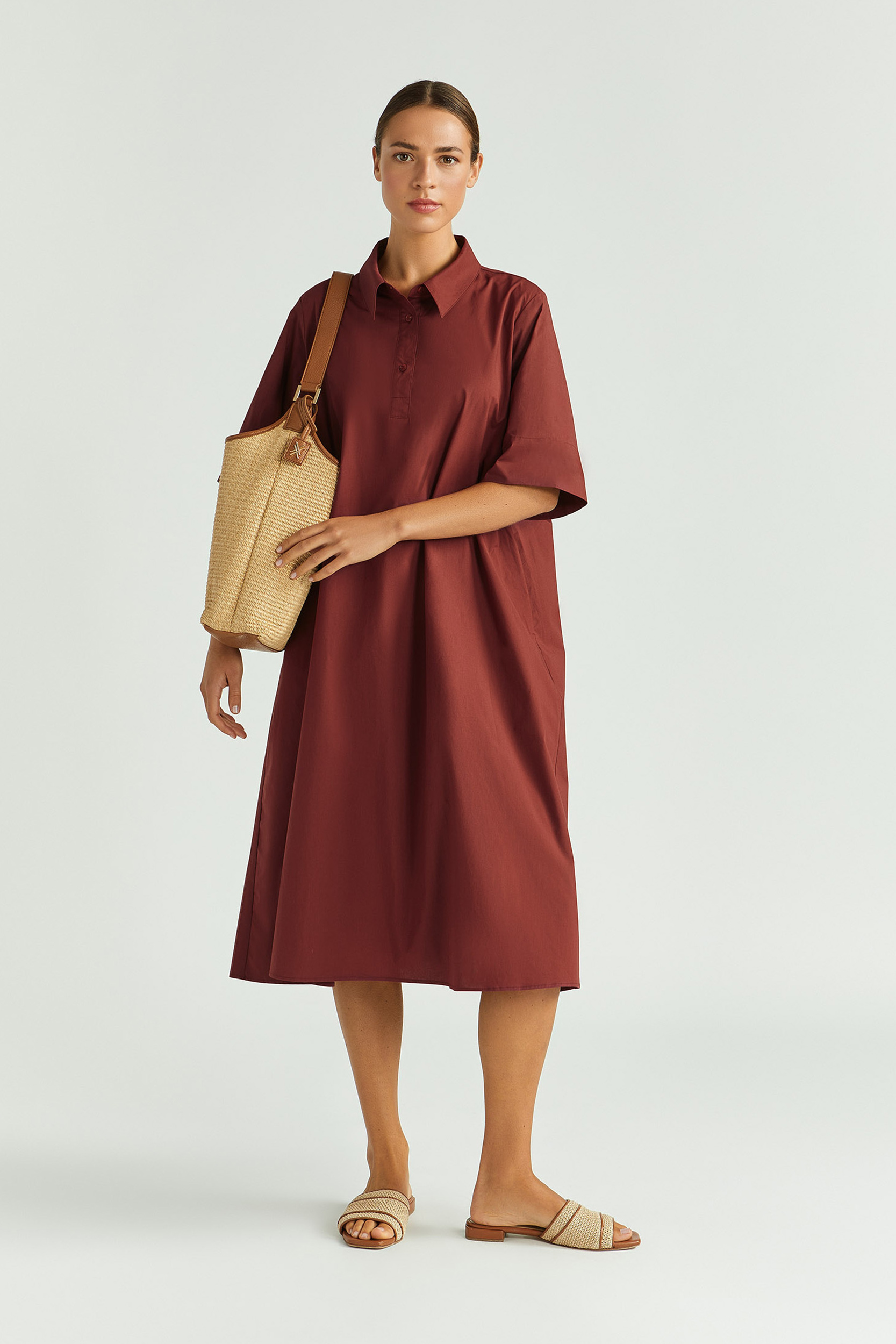 Robe en ligne A en coton biologique