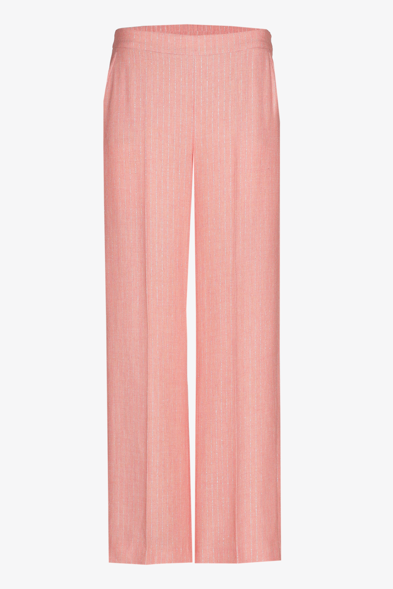 Pantalon avec motif trait de craie en lurex