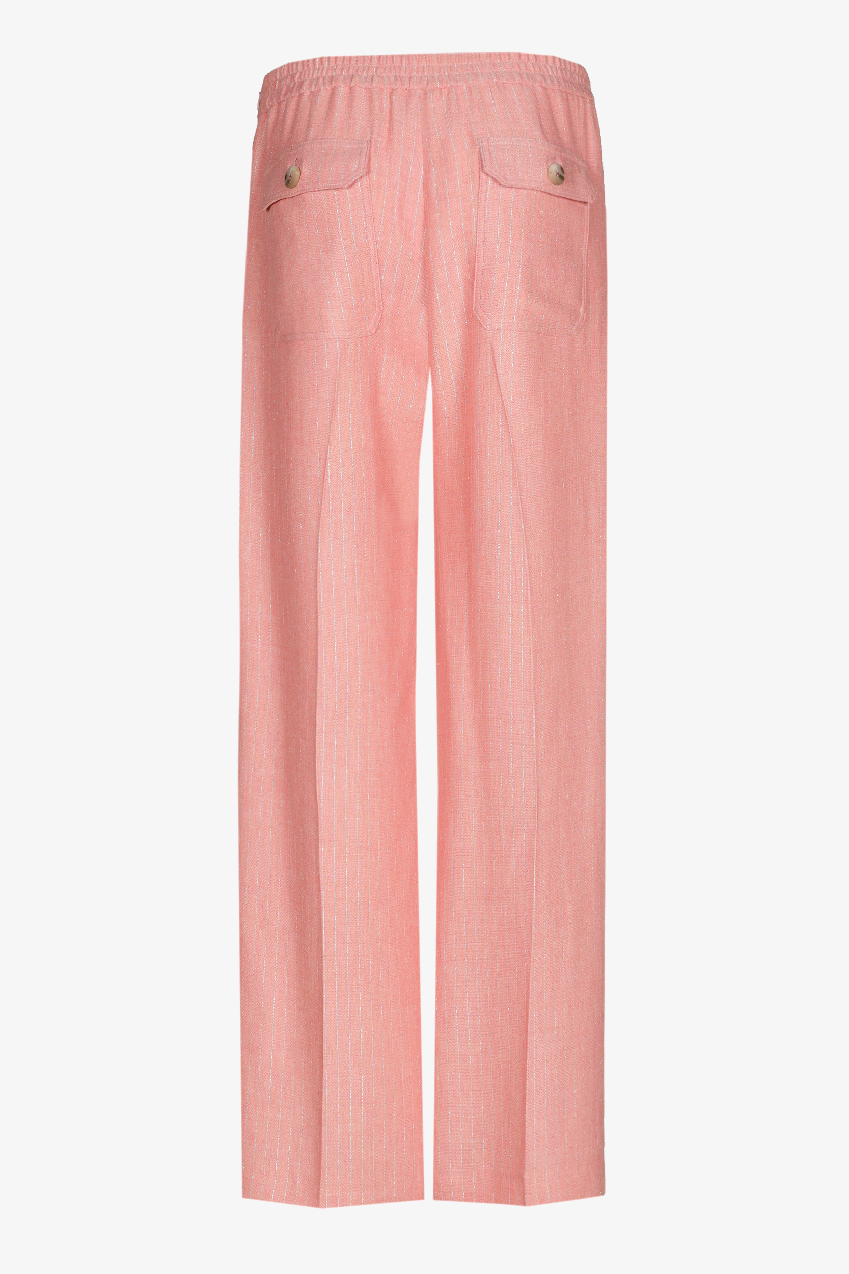 Pantalon avec motif trait de craie en lurex