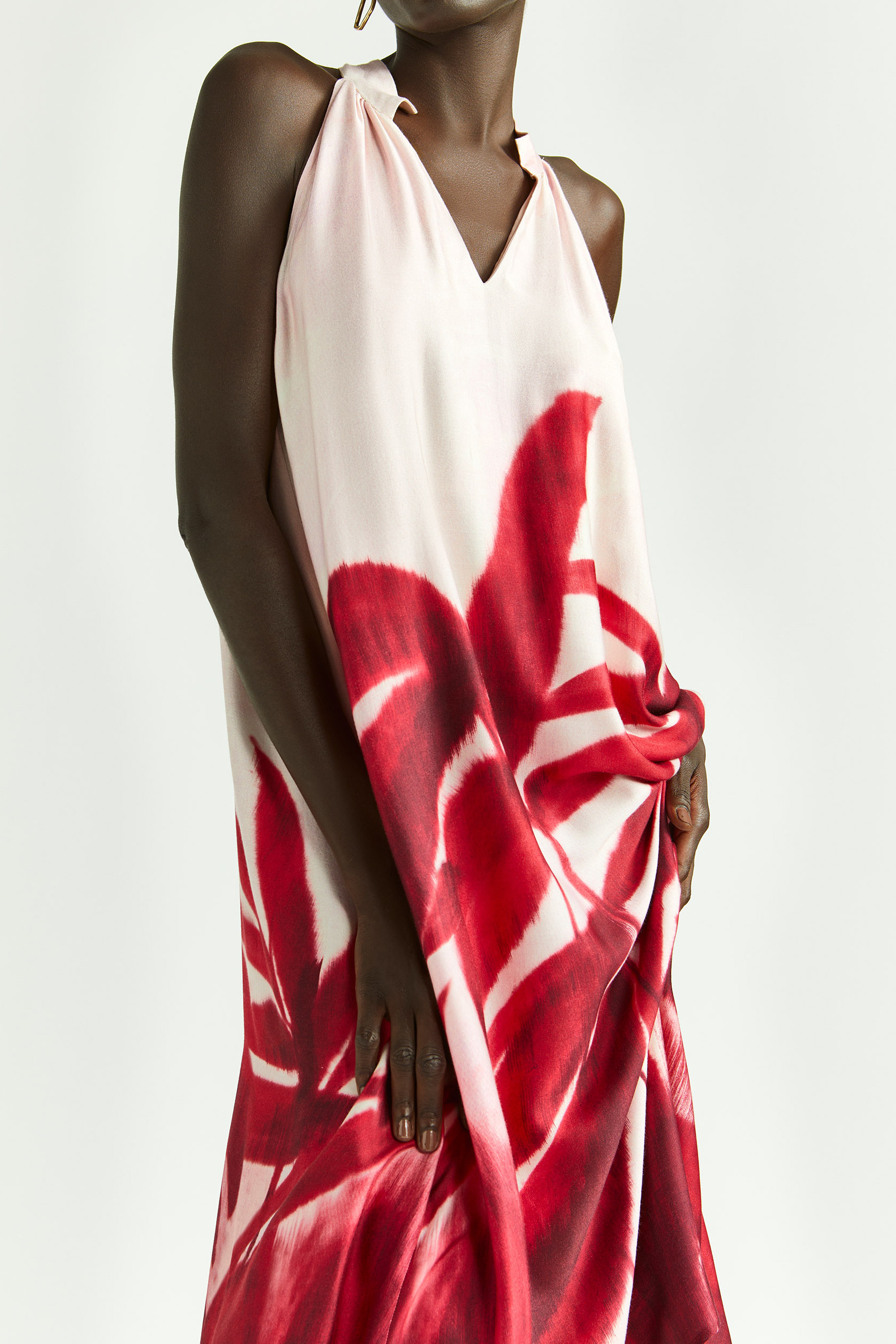 Halter dress with print