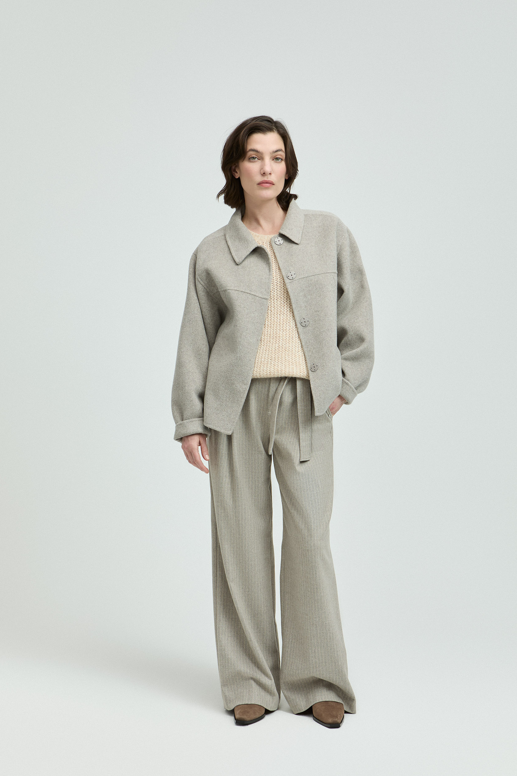 Oversized jasje met hemdkraag