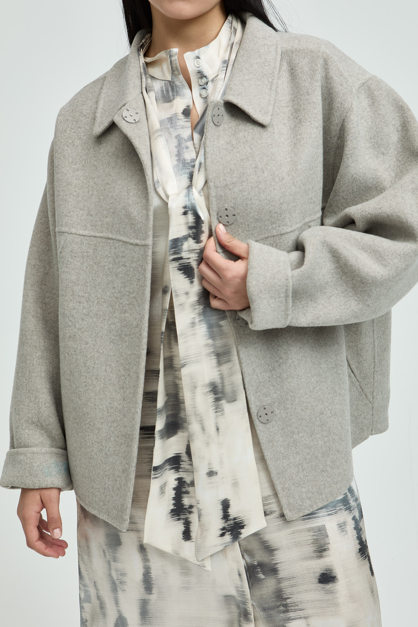 Oversized jasje met hemdkraag
