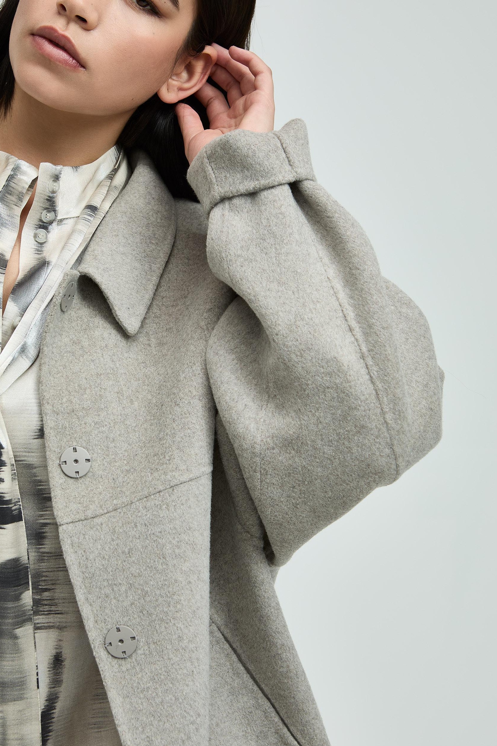 Oversized jasje met hemdkraag