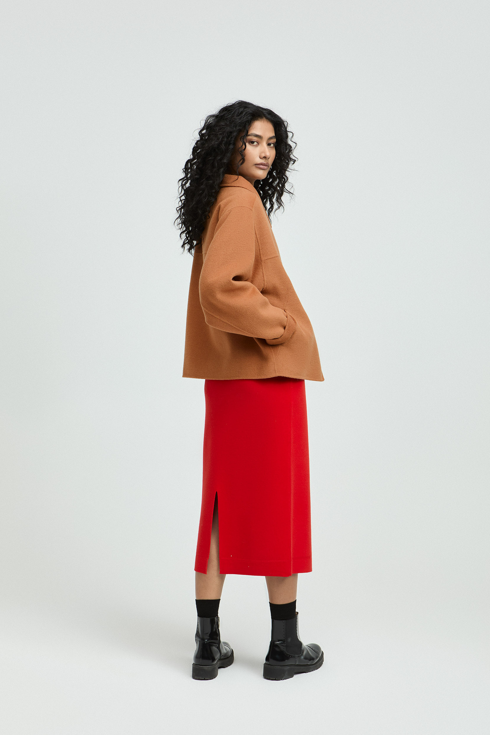Oversized jacket with shirt collar