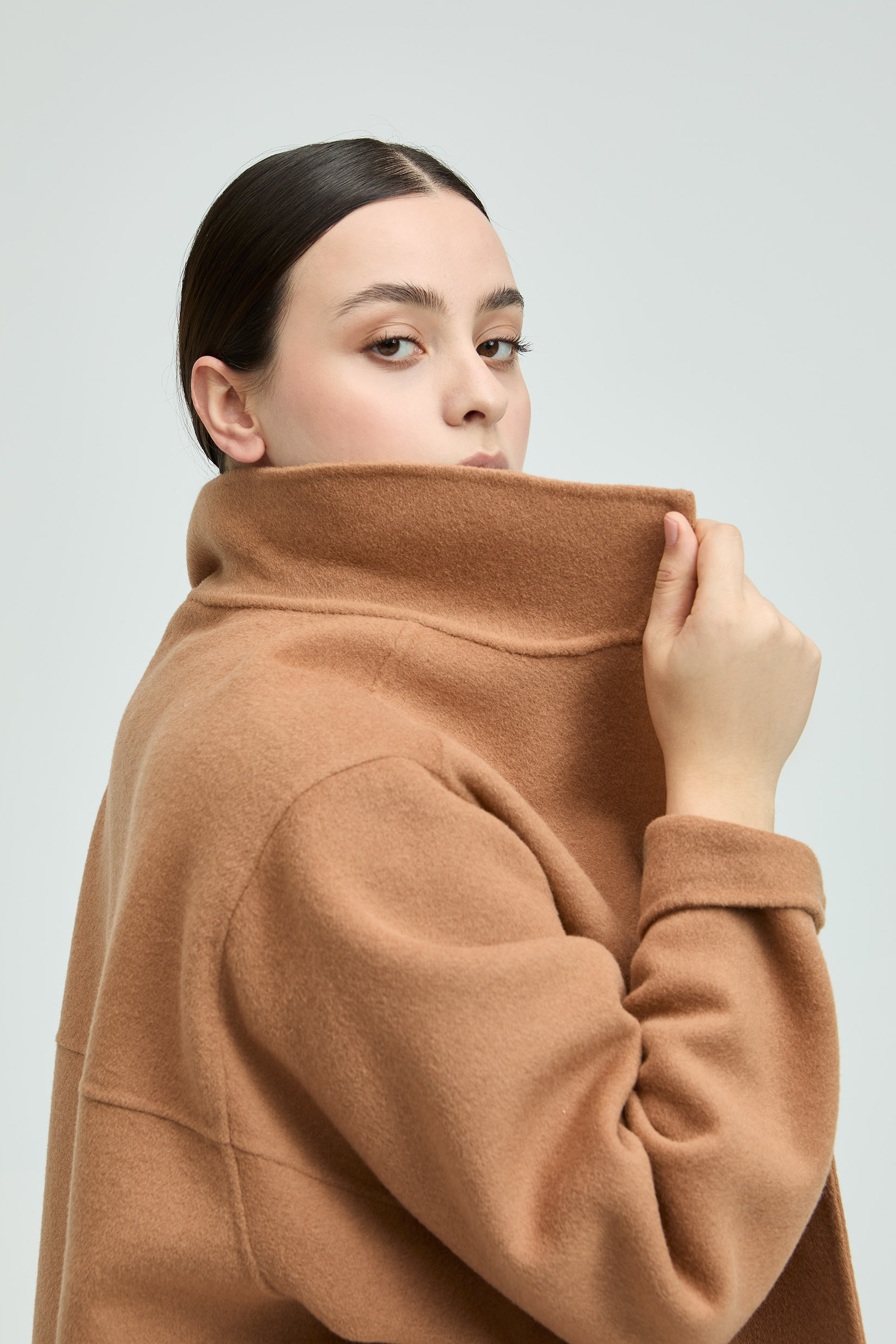 Oversized jacket with shirt collar