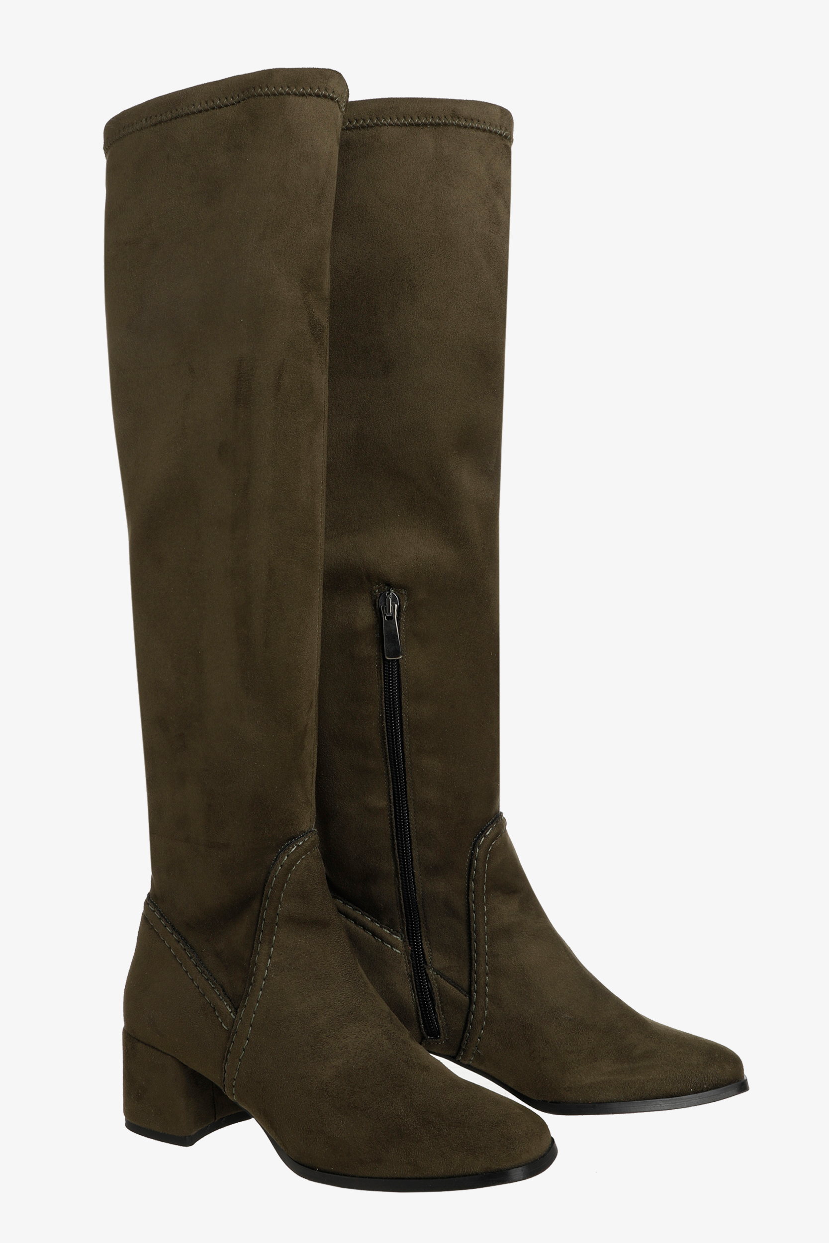 Knee-high suede boots
