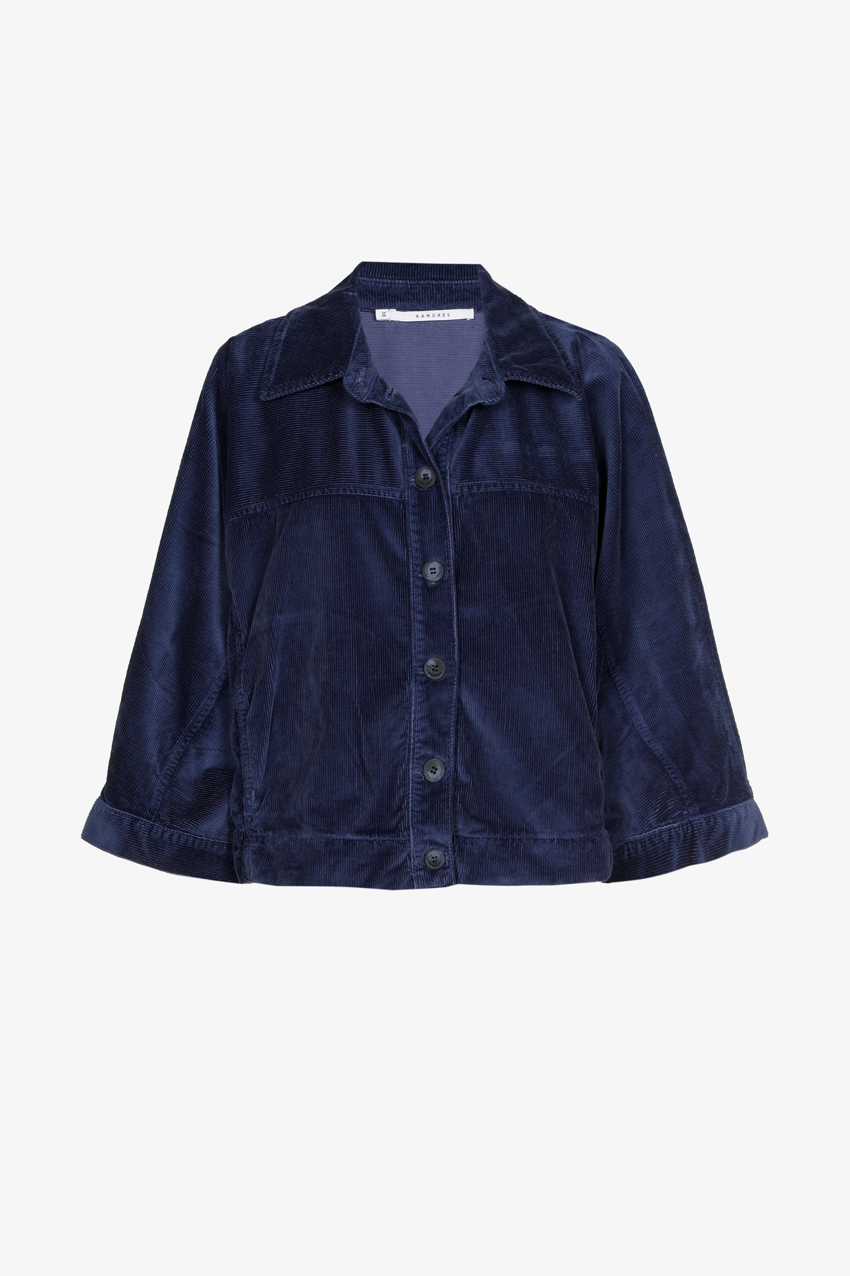 Overhemdblouse in ribfluweel