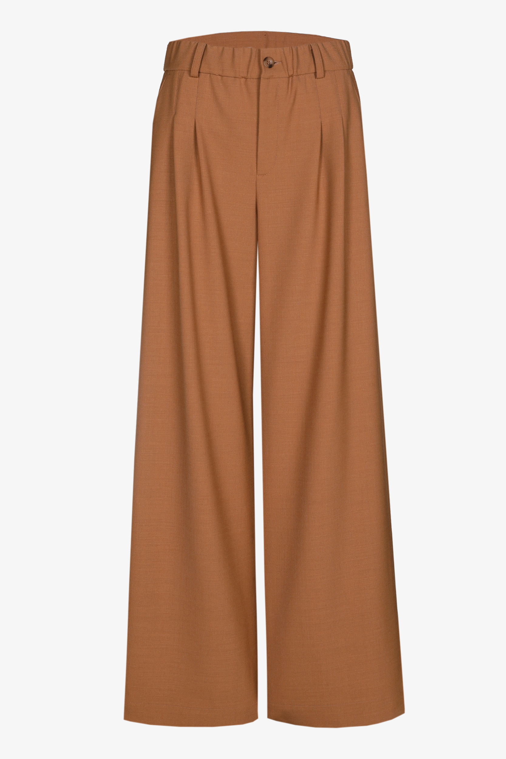 Wide-leg pleated trousers