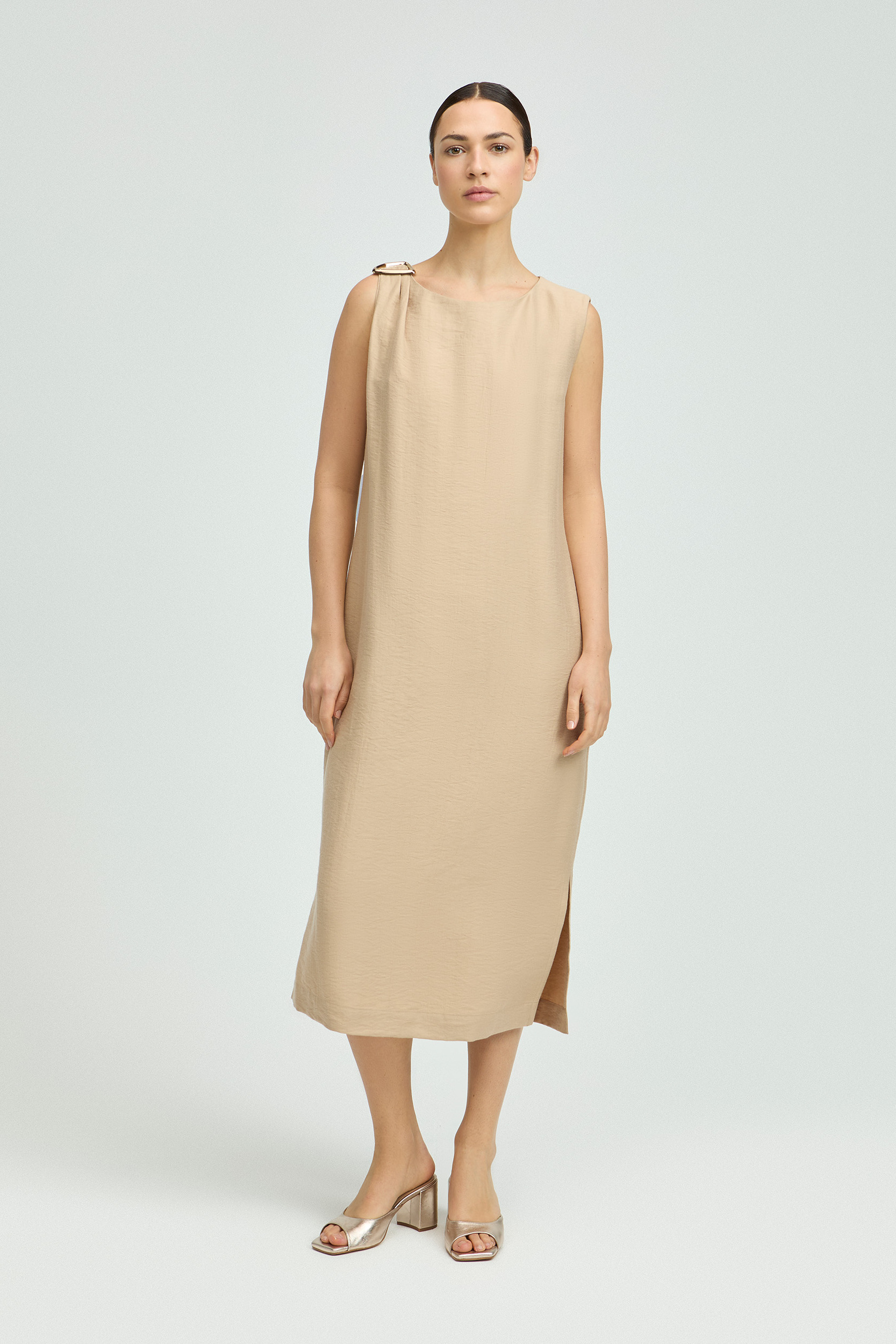 Flowing dress with metal detail