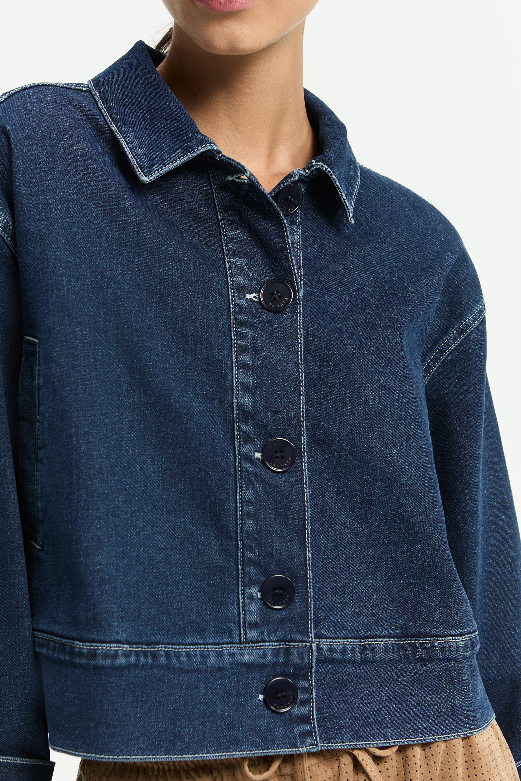 Jeansvest met wijde mouwen 