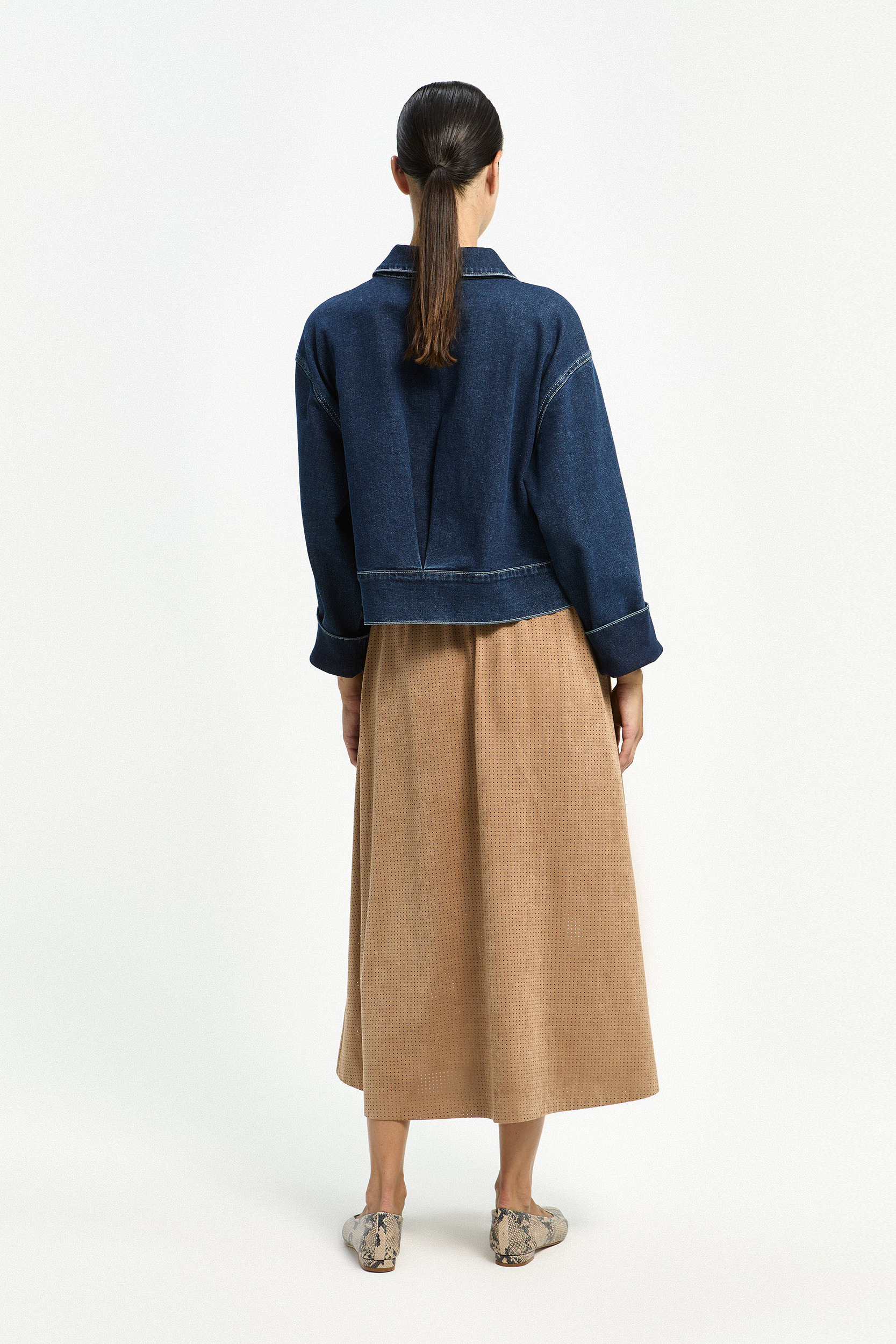 Jeansvest met wijde mouwen 