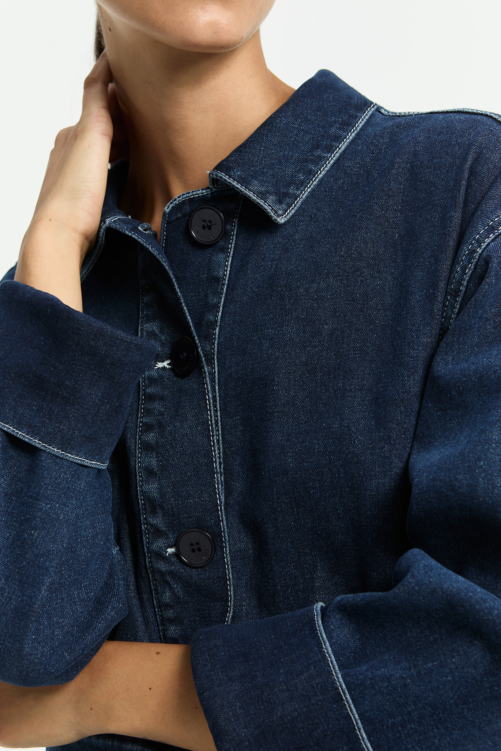 Jeansvest met wijde mouwen 