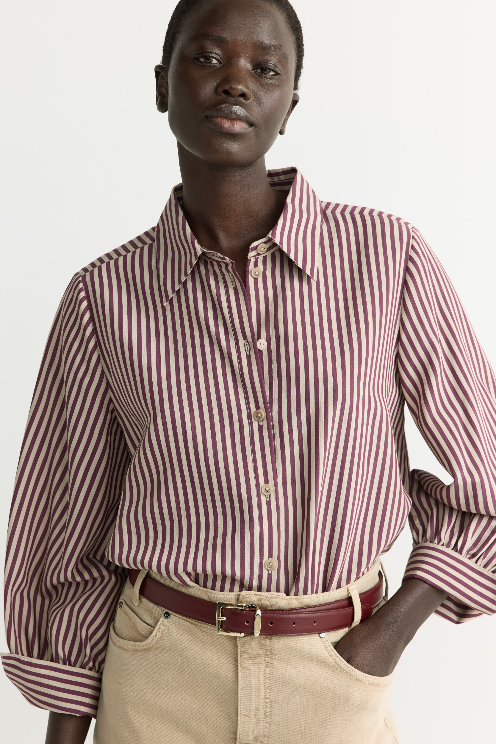 Thin leather belt