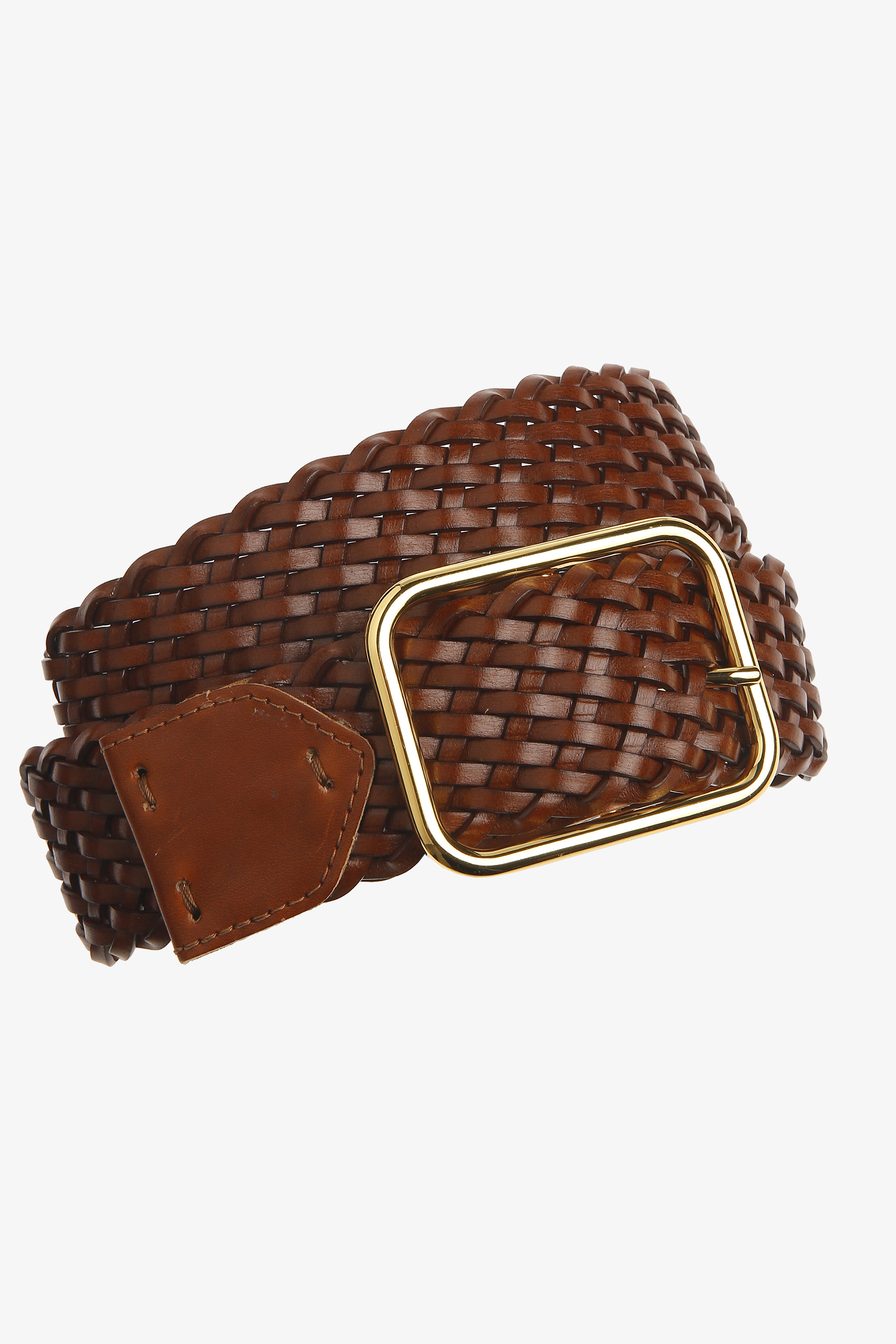 Braided leather belt