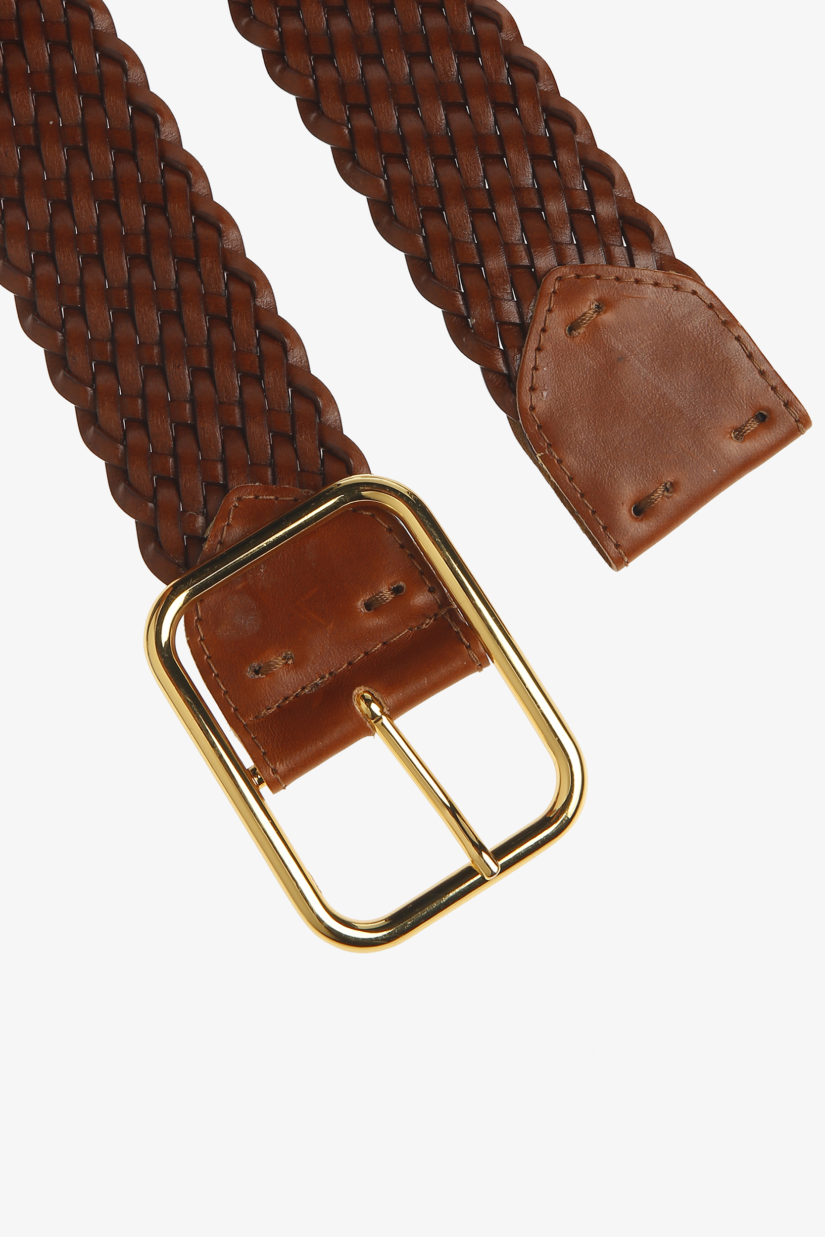Braided leather belt