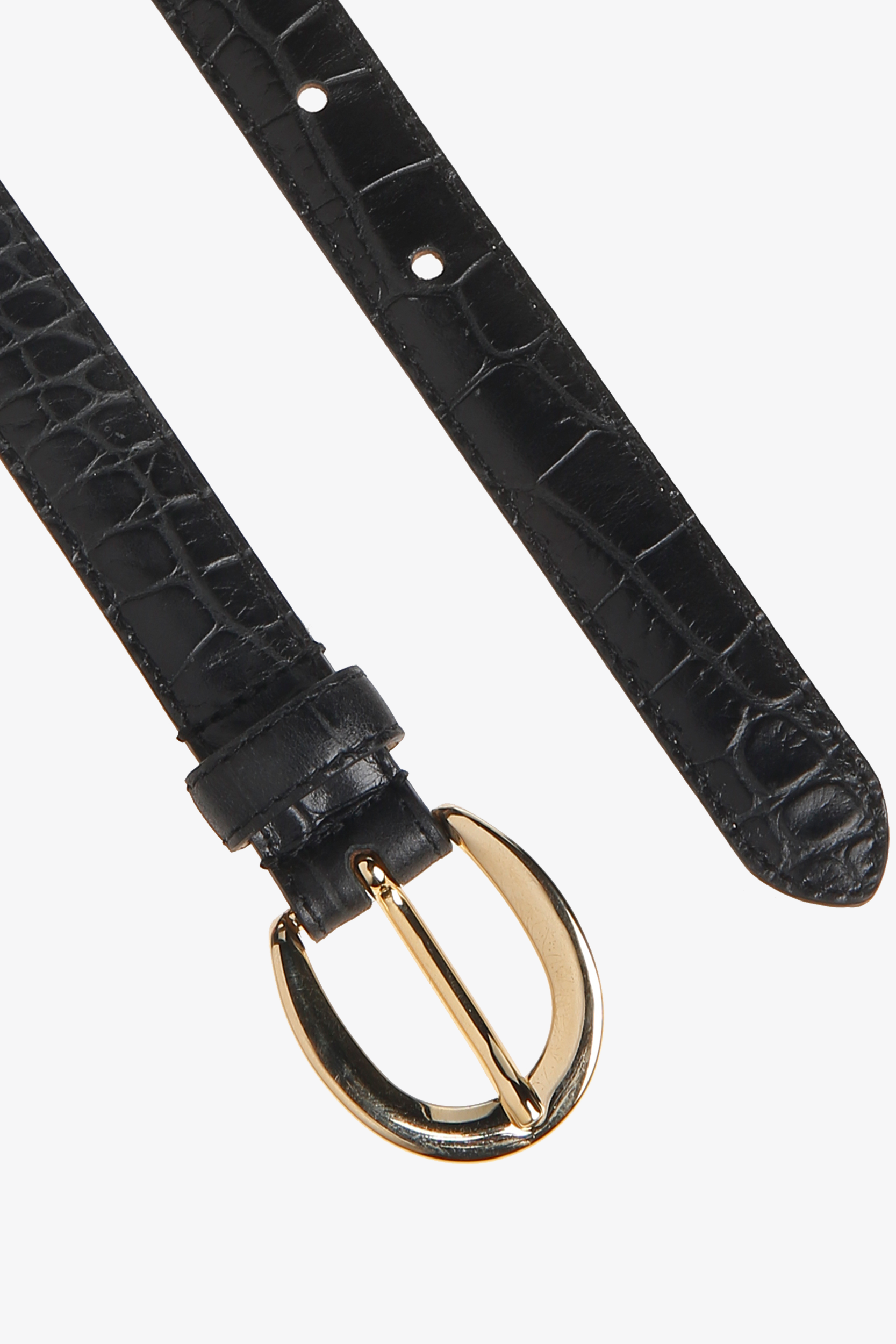 Thin leather belt