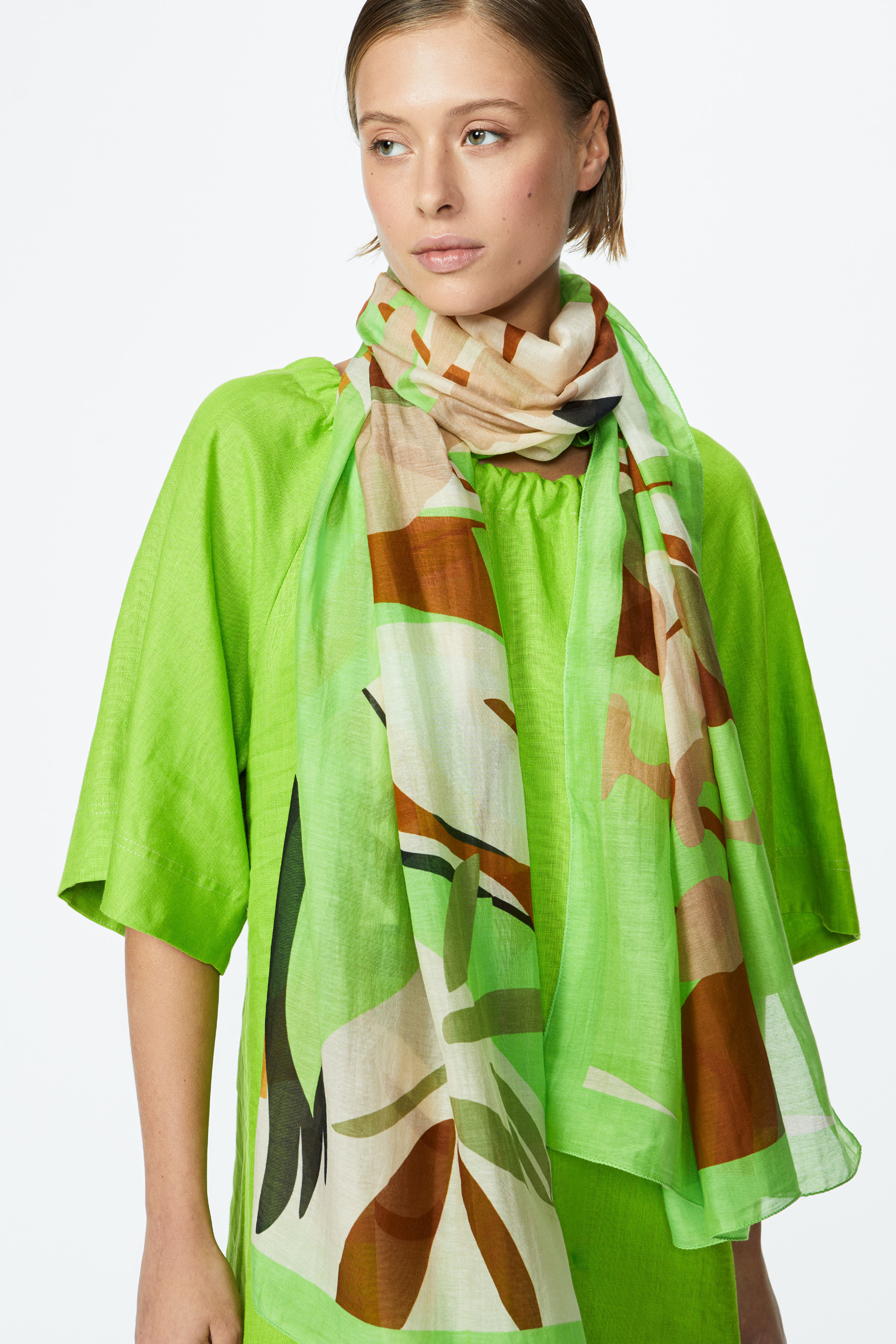 Scarf with landscape print