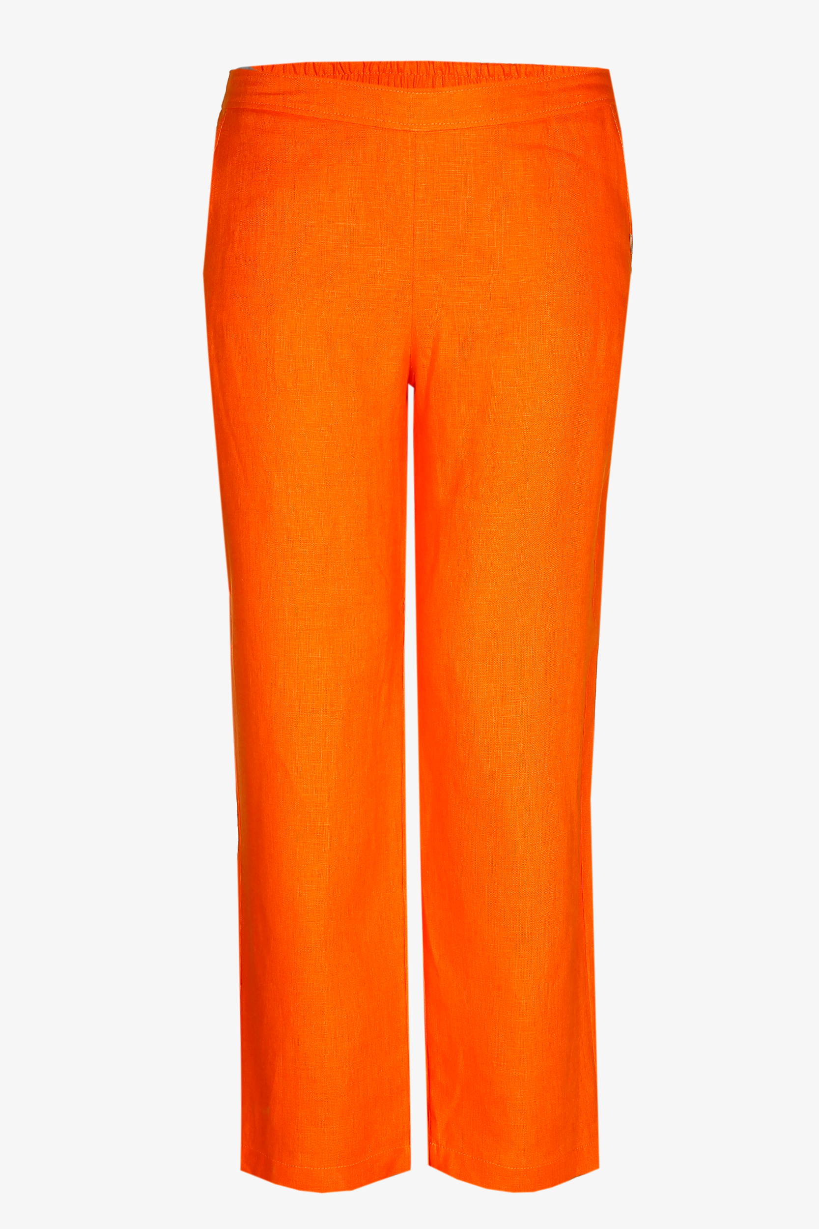 Linen trousers with wide legs