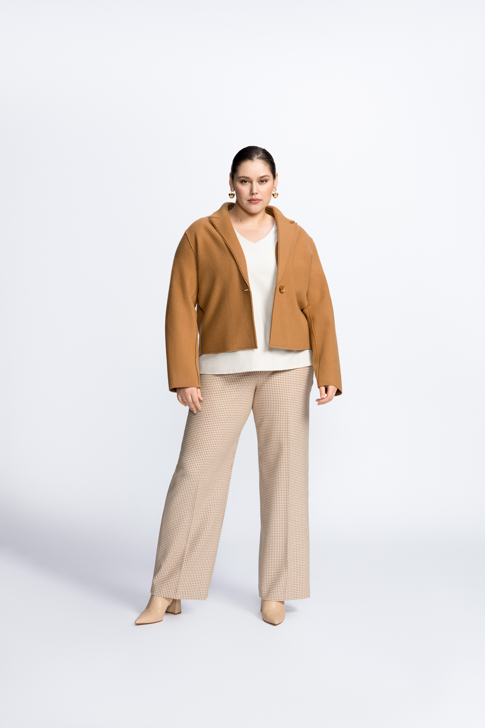 Pantalon à motif pied-de-poule