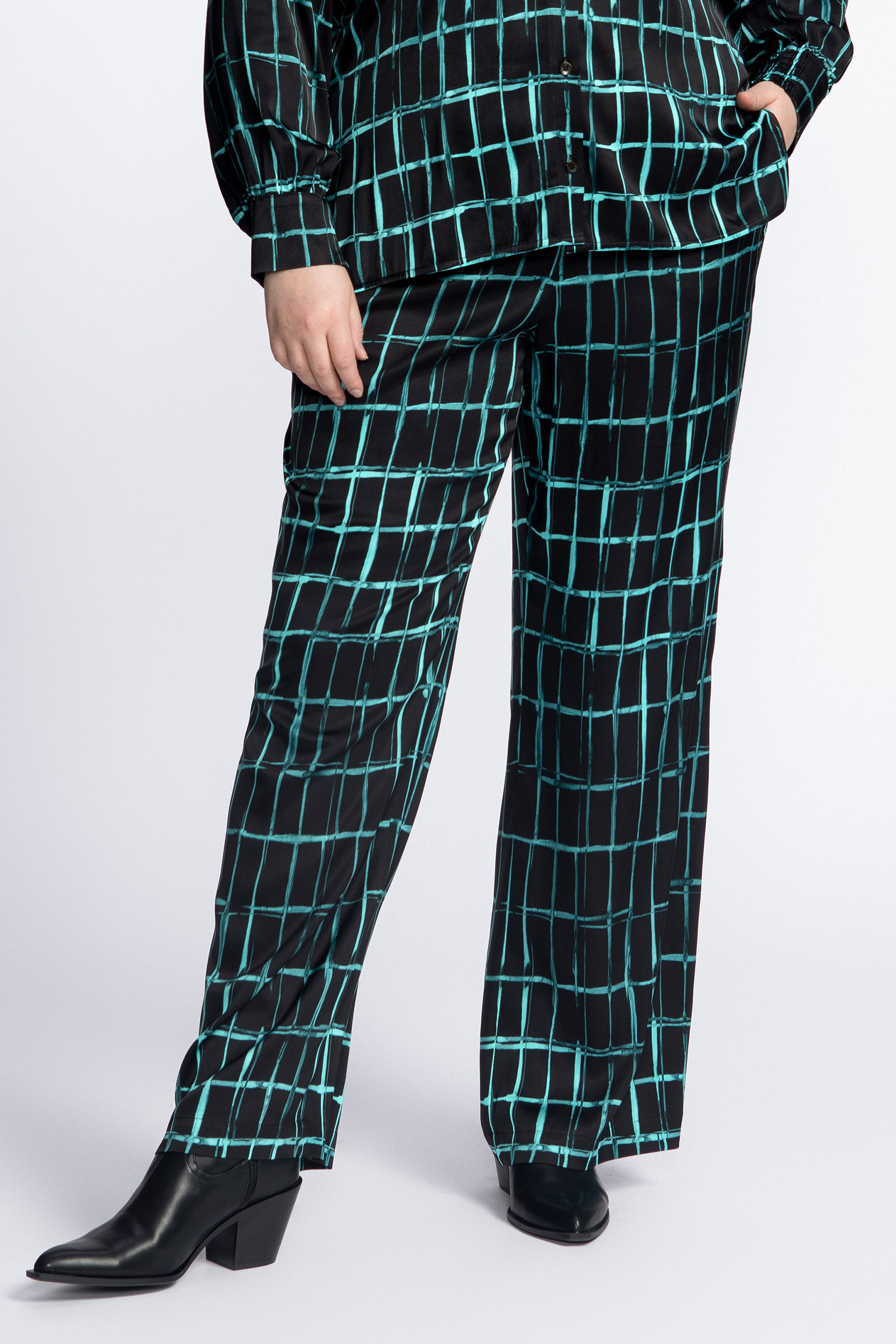 Pantalon satiné avec motif
