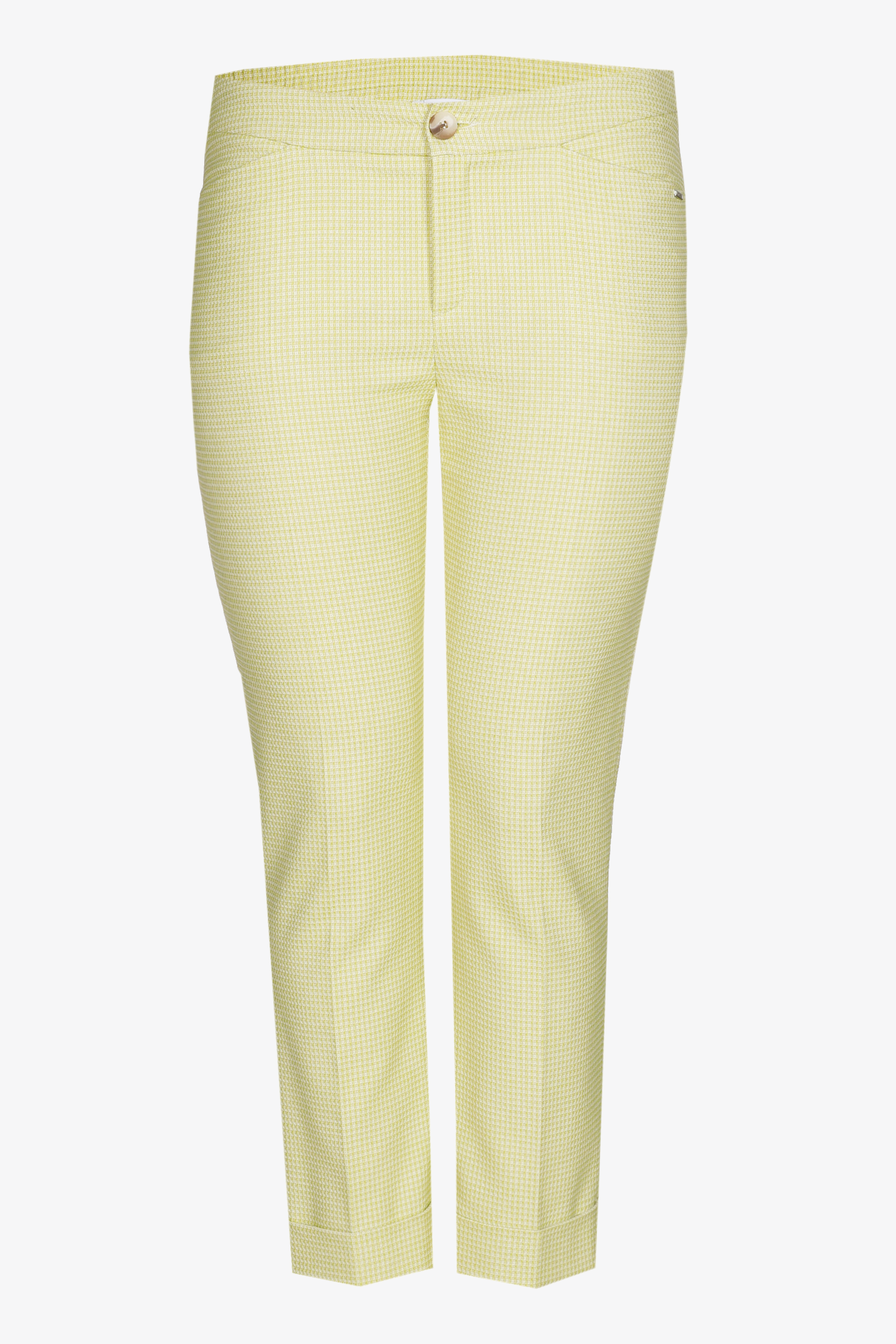Pastel-coloured trousers with checks
