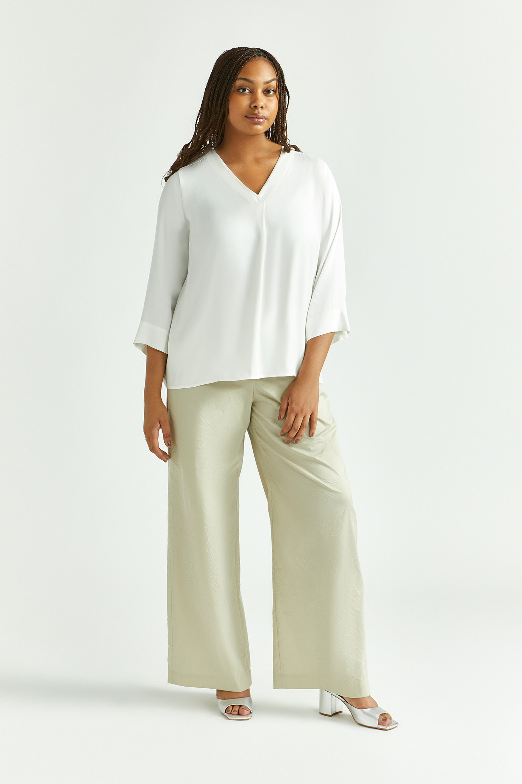 Blouse fluide à encolure en V