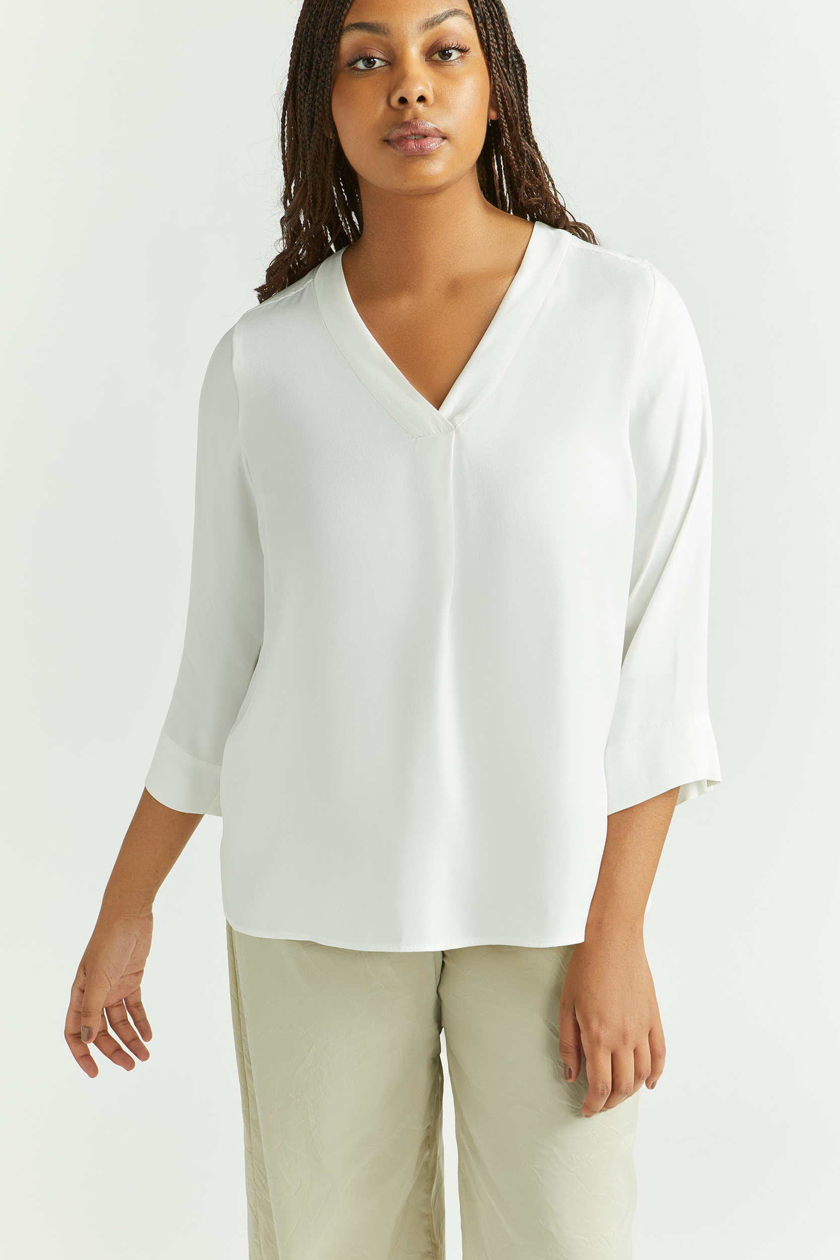 Blouse fluide à encolure en V