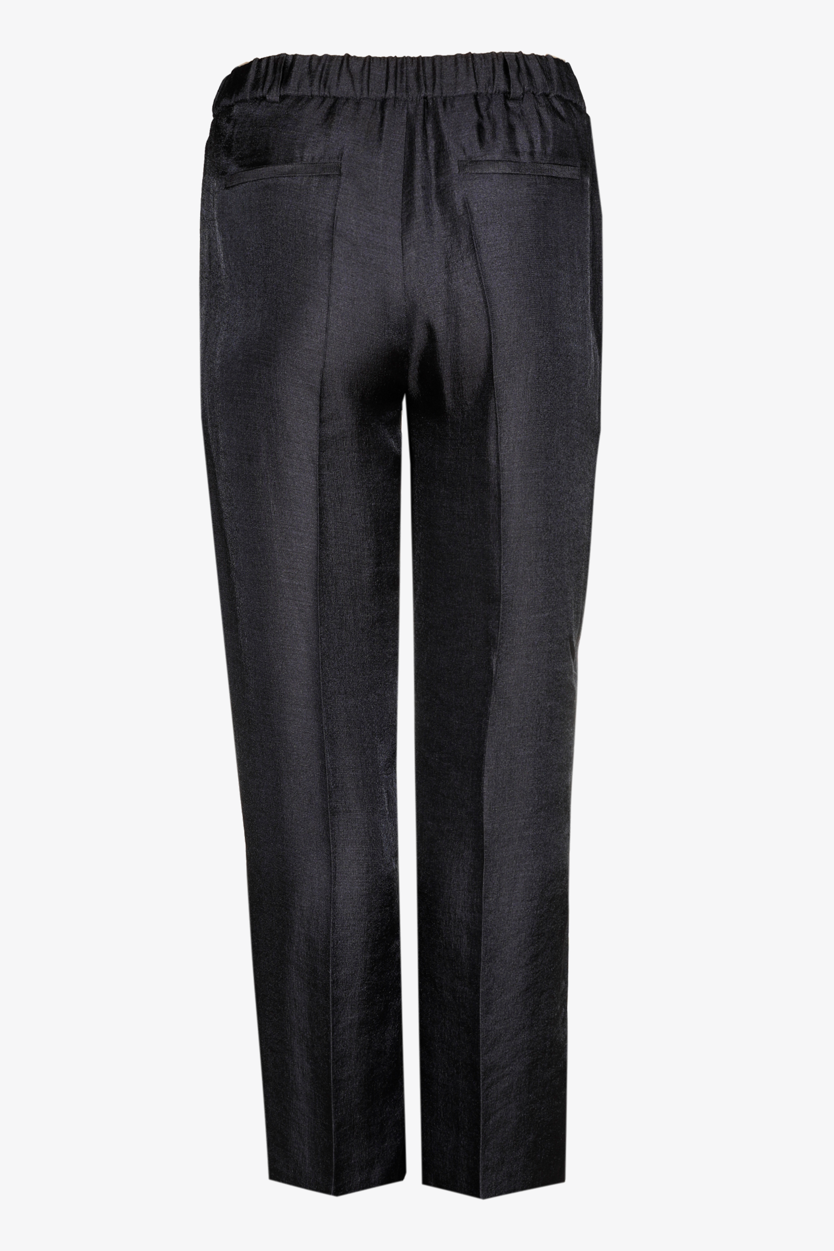 Glanzende broek met wijde pijpen