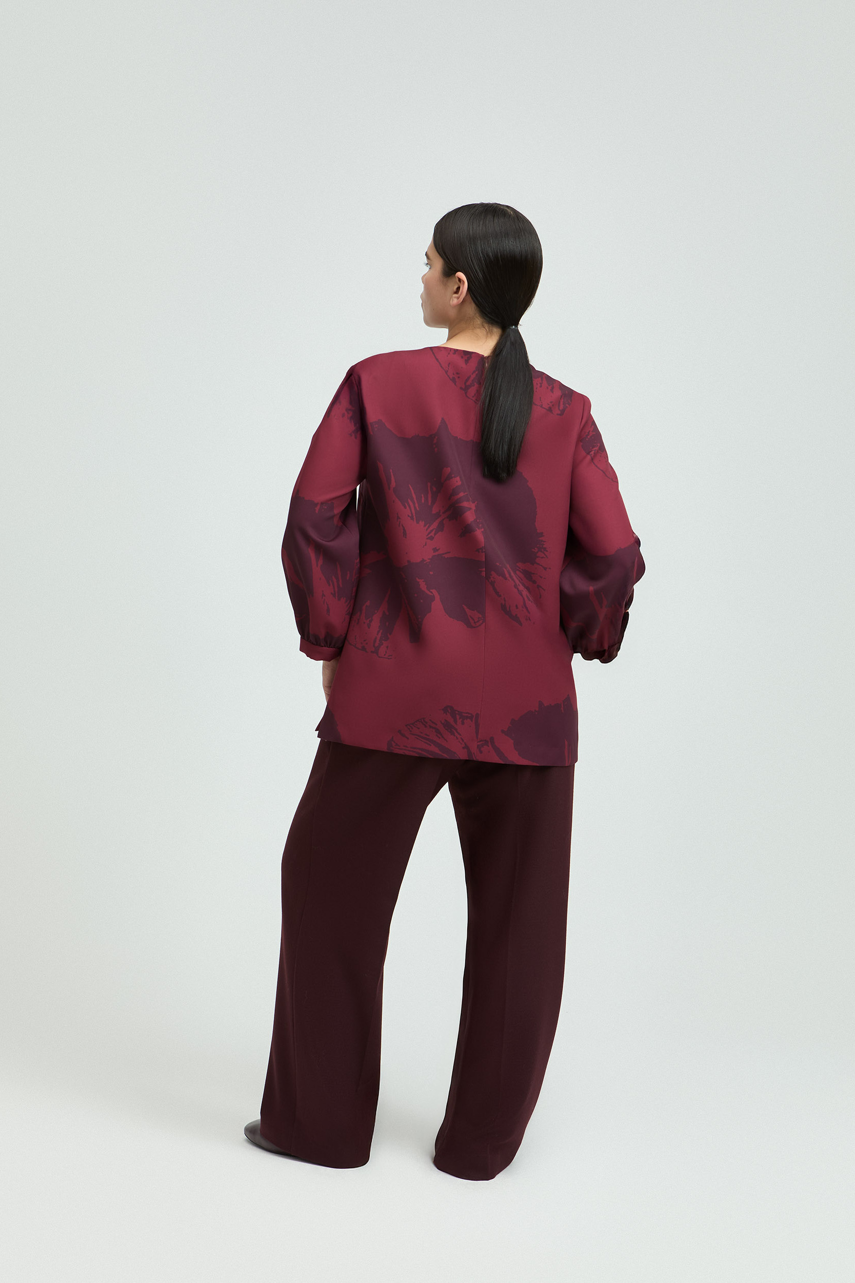 Geklede broek met wijde pijpen