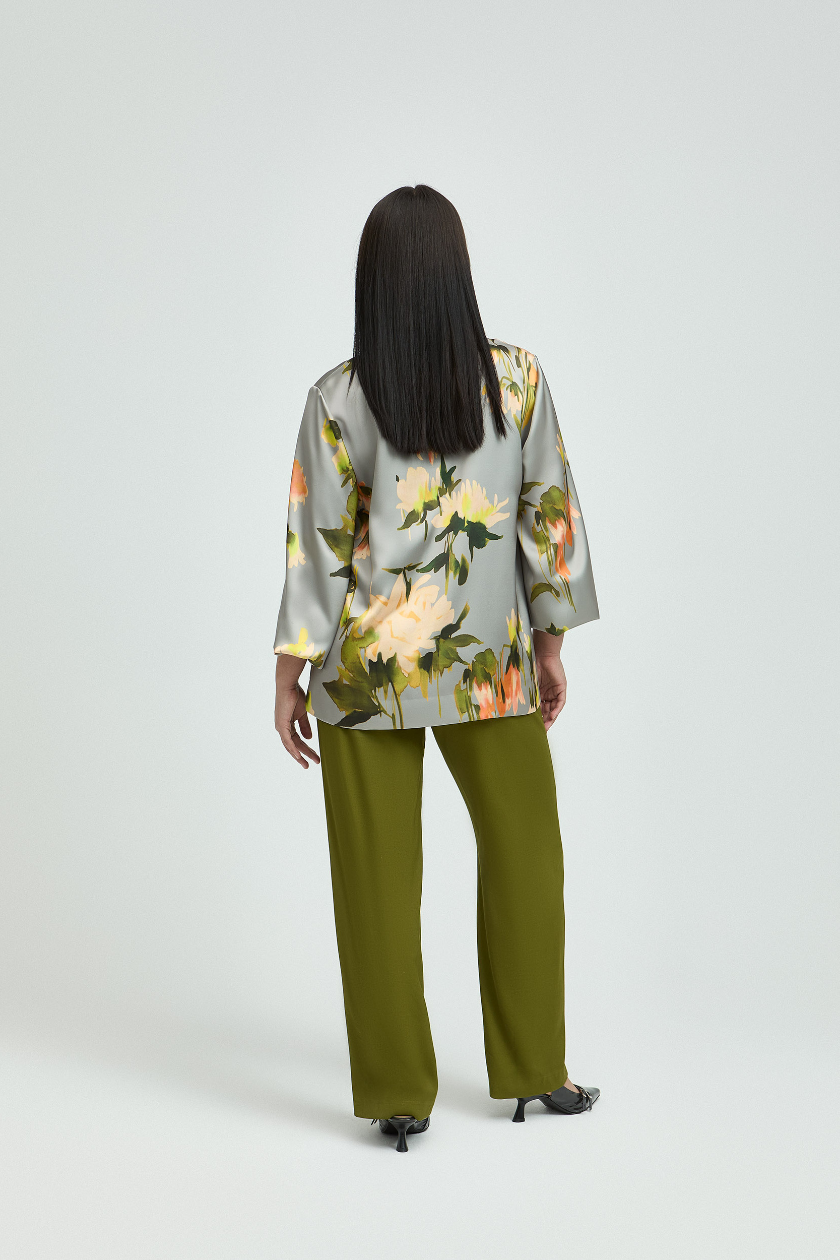 Blouse met satijnlook