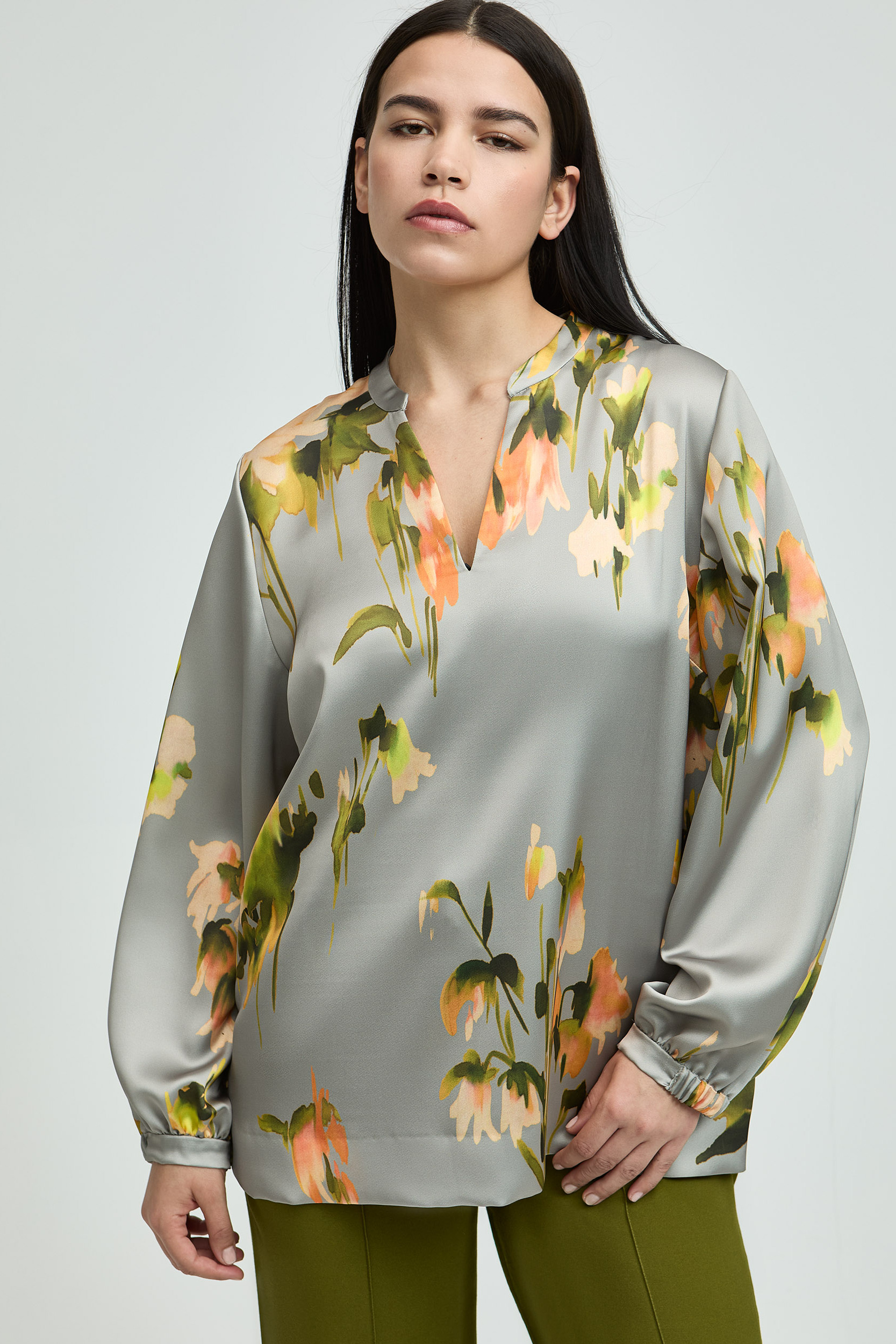 Blouse met satijnlook