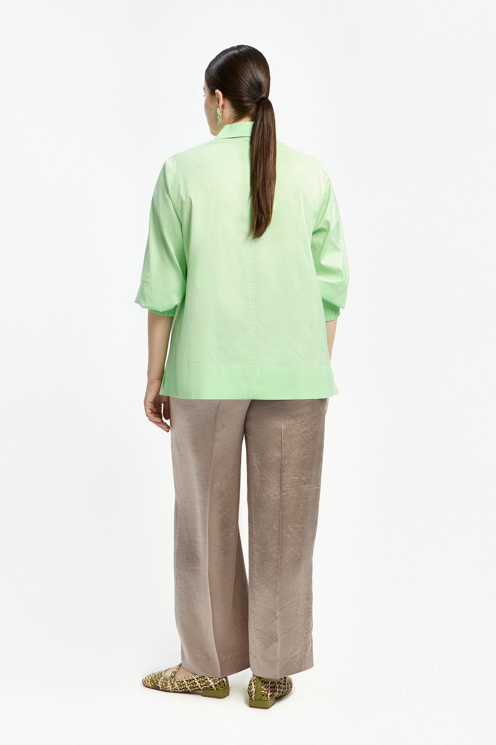 Tunic blouse with wide sleeves