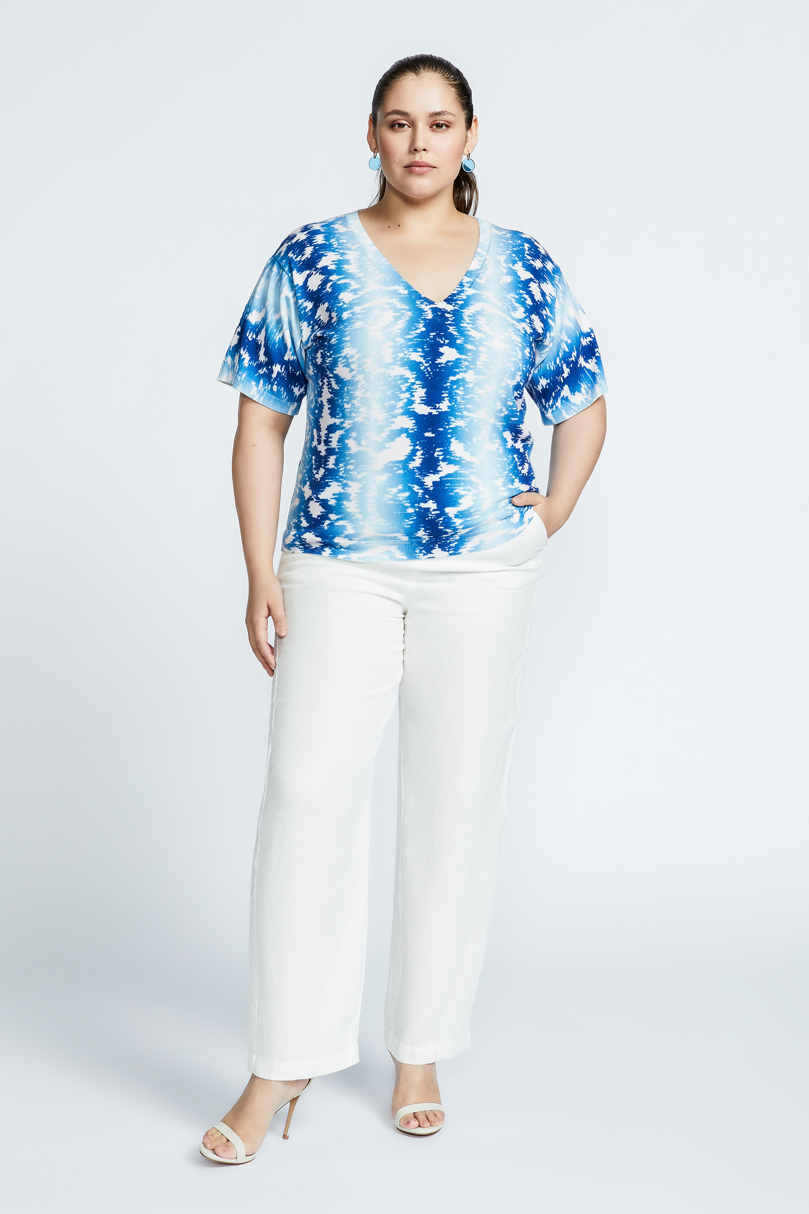 Oversized jumper with summery print