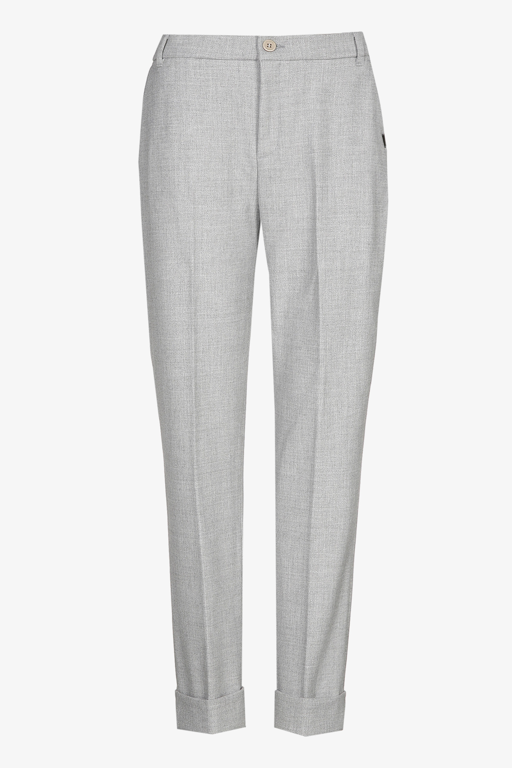 Grijze chino broek met omslag