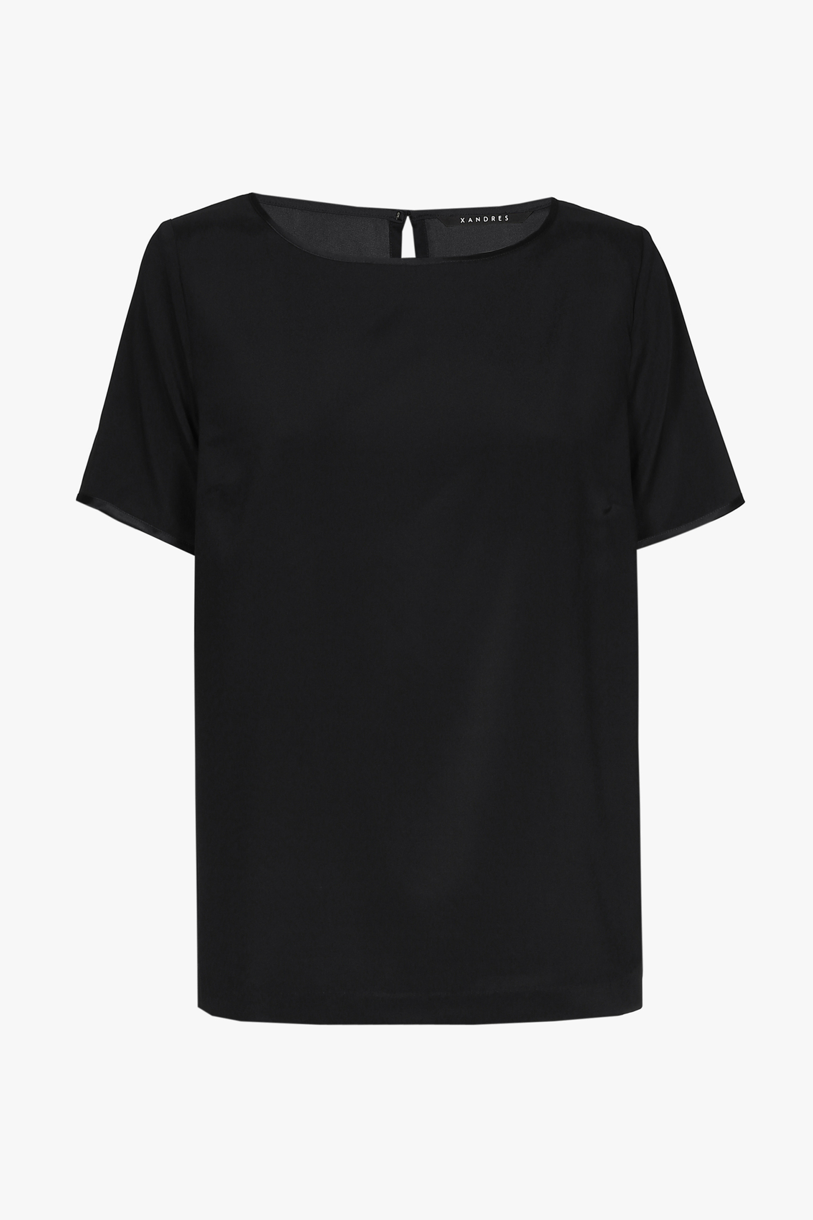 black silk short sleeve shirt