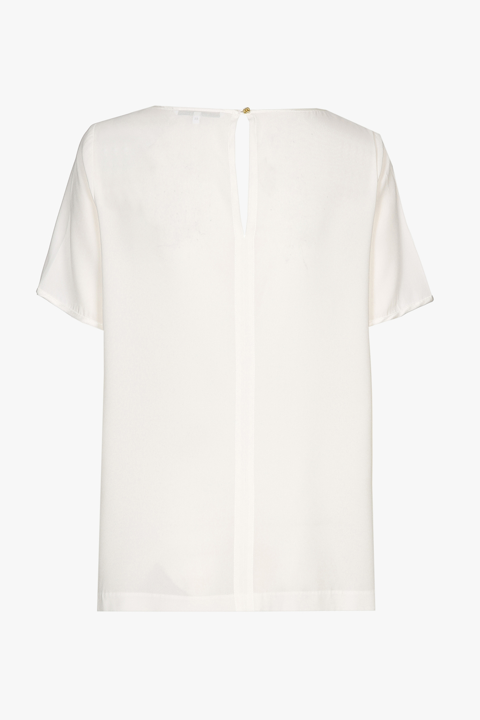 Weißes Kurzarm-T-Shirt aus Seide