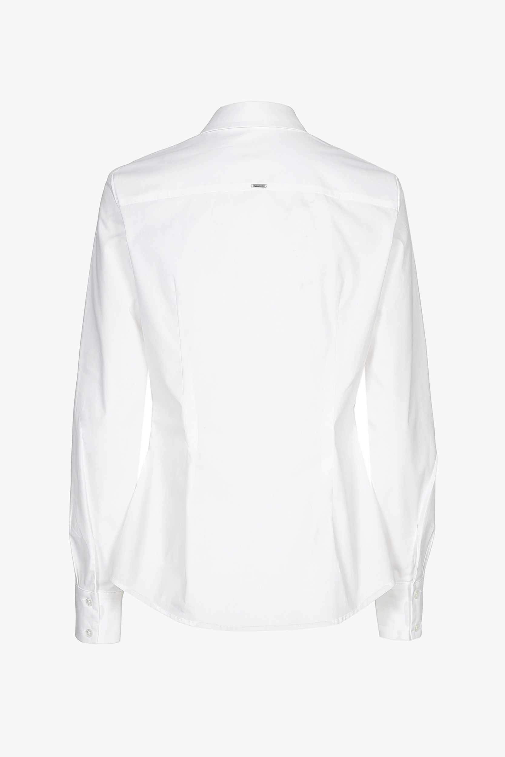 White cotton long-sleeved shirt