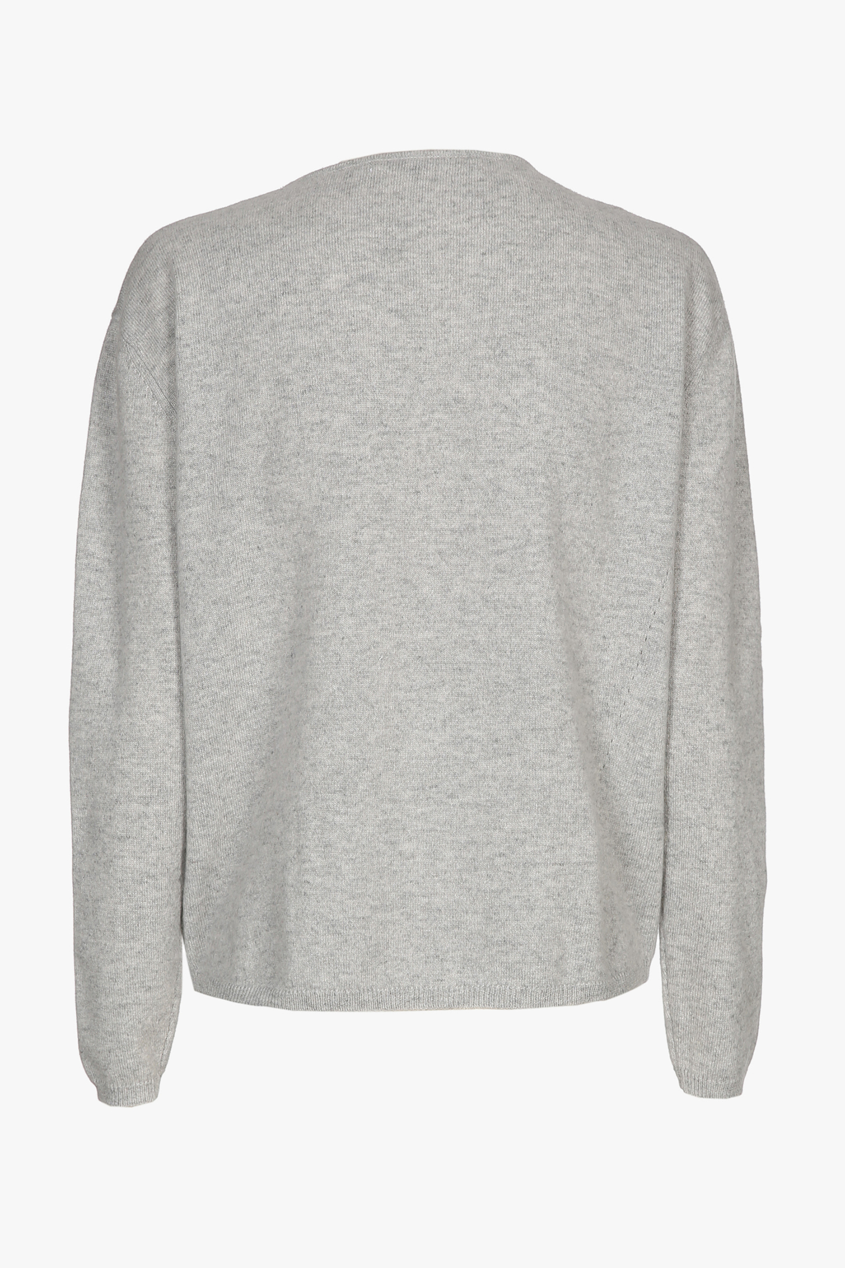 Grey cashmere jumper with a round neck