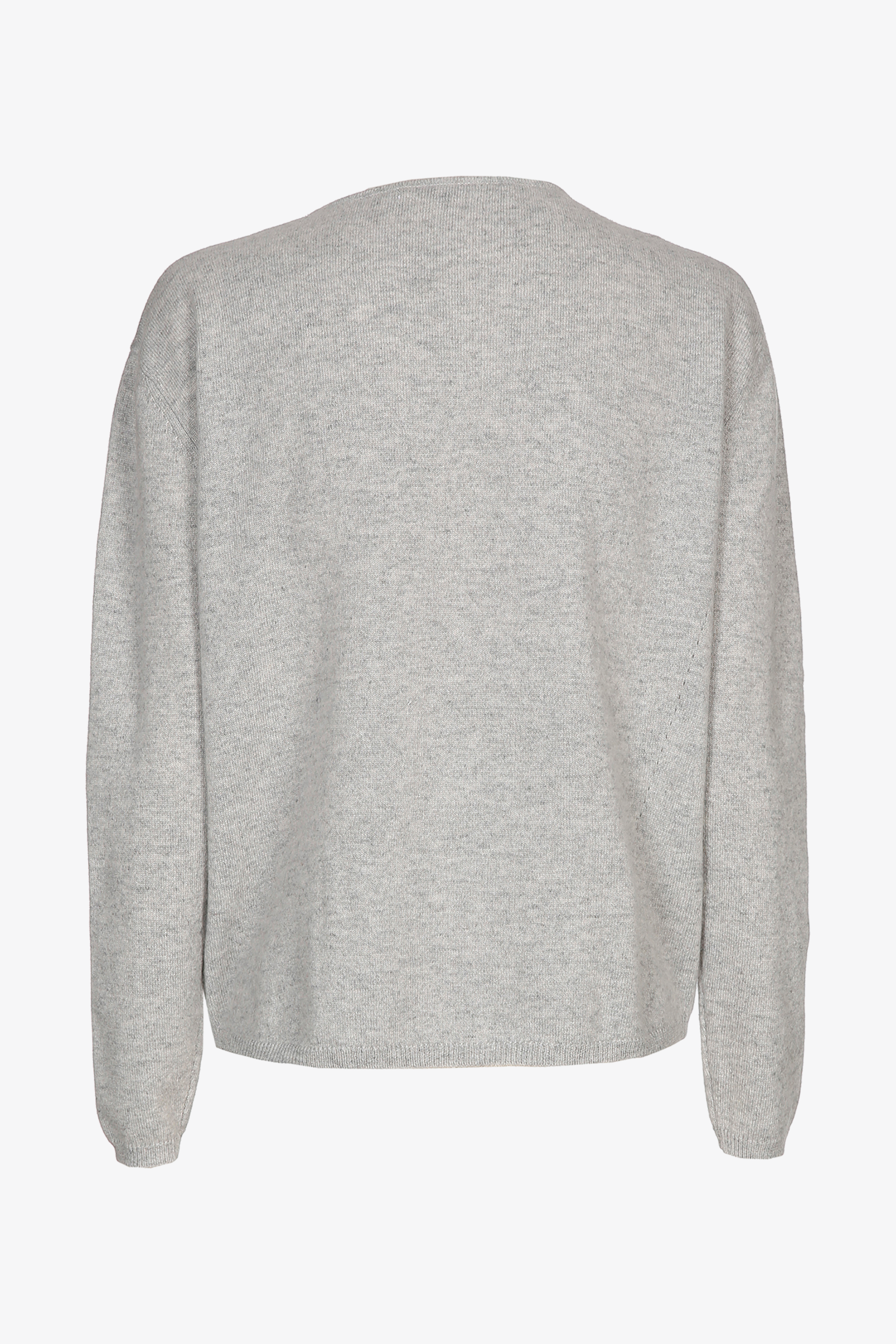 Grauer Cashmere Pullover mit Rundhalsausschnitt