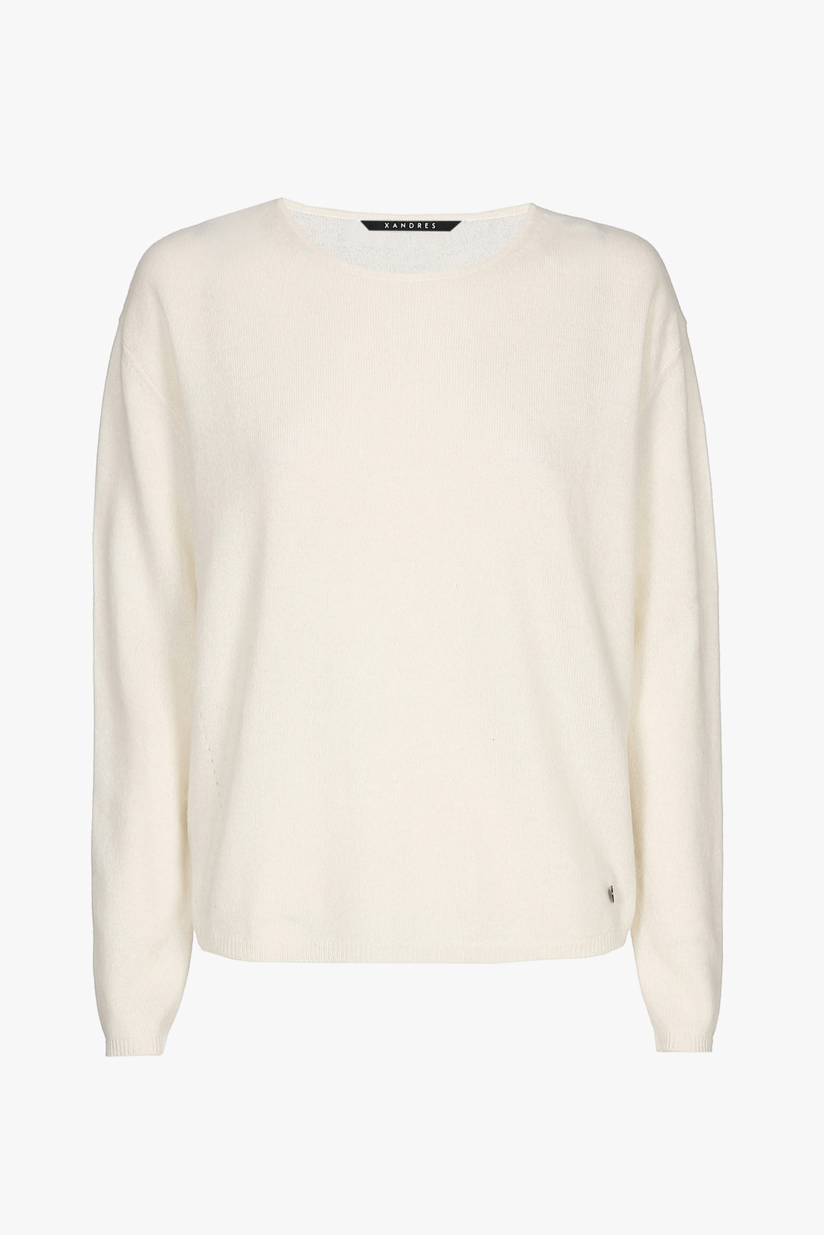 Witte cashmere pull met ronde hals