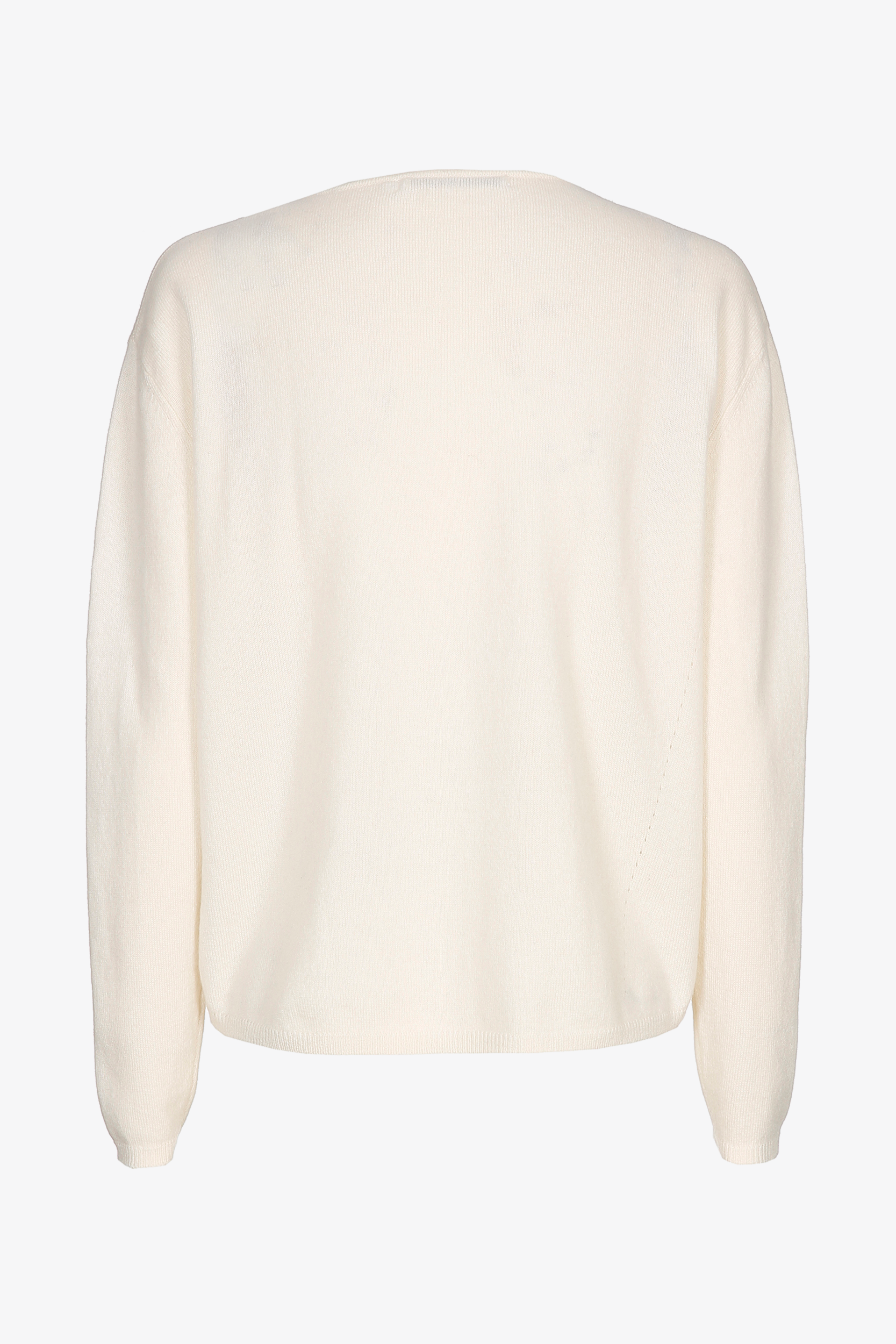 Witte cashmere pull met ronde hals