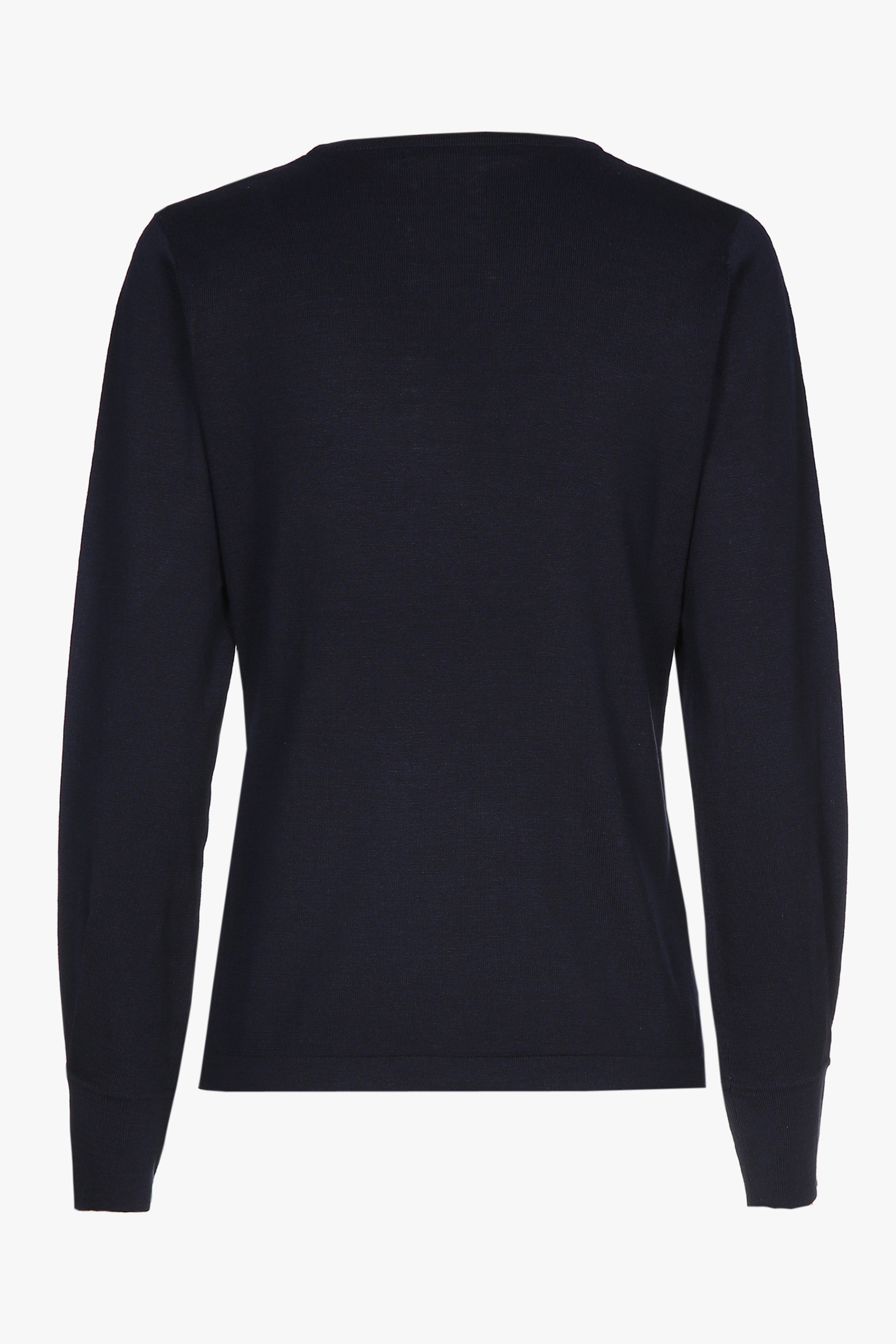 Navyblauer Seiden-Pullover mit langen Ärmeln