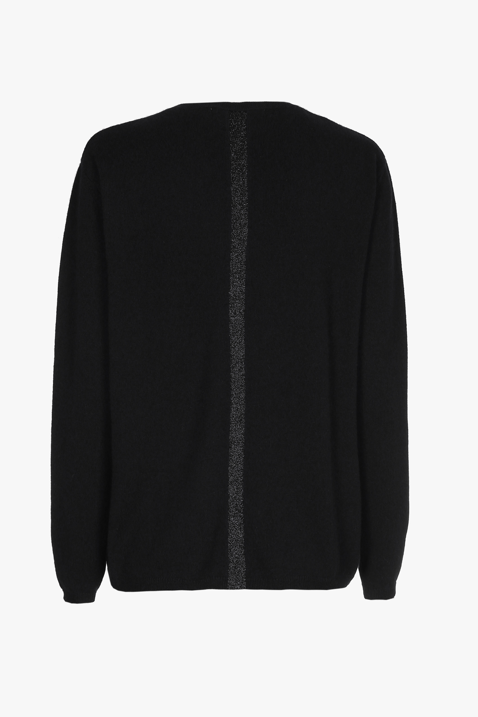 Schwarzer Cashmere Pullover mit V-Ausschnitt