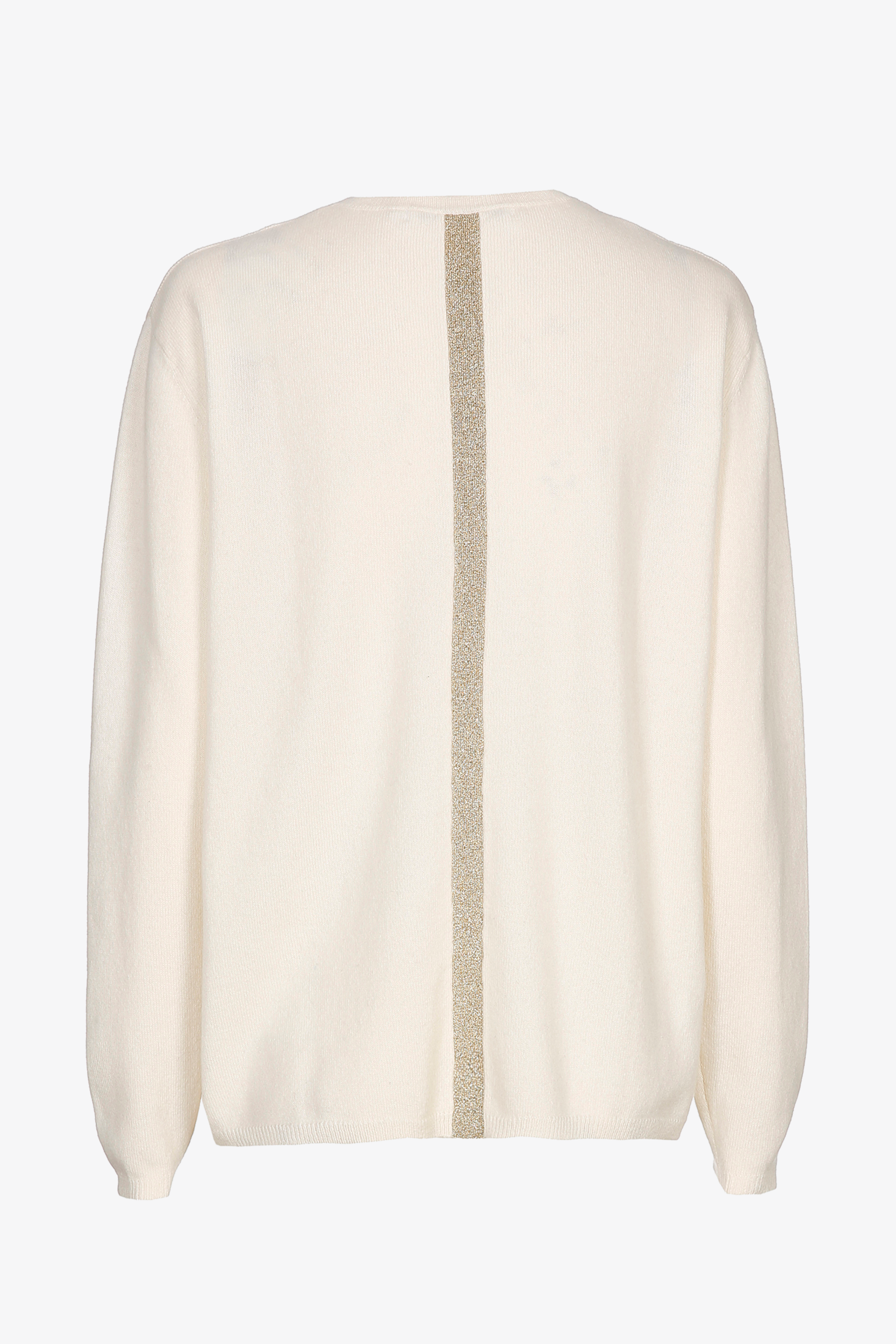 Pull en cachemire blanc à col en V